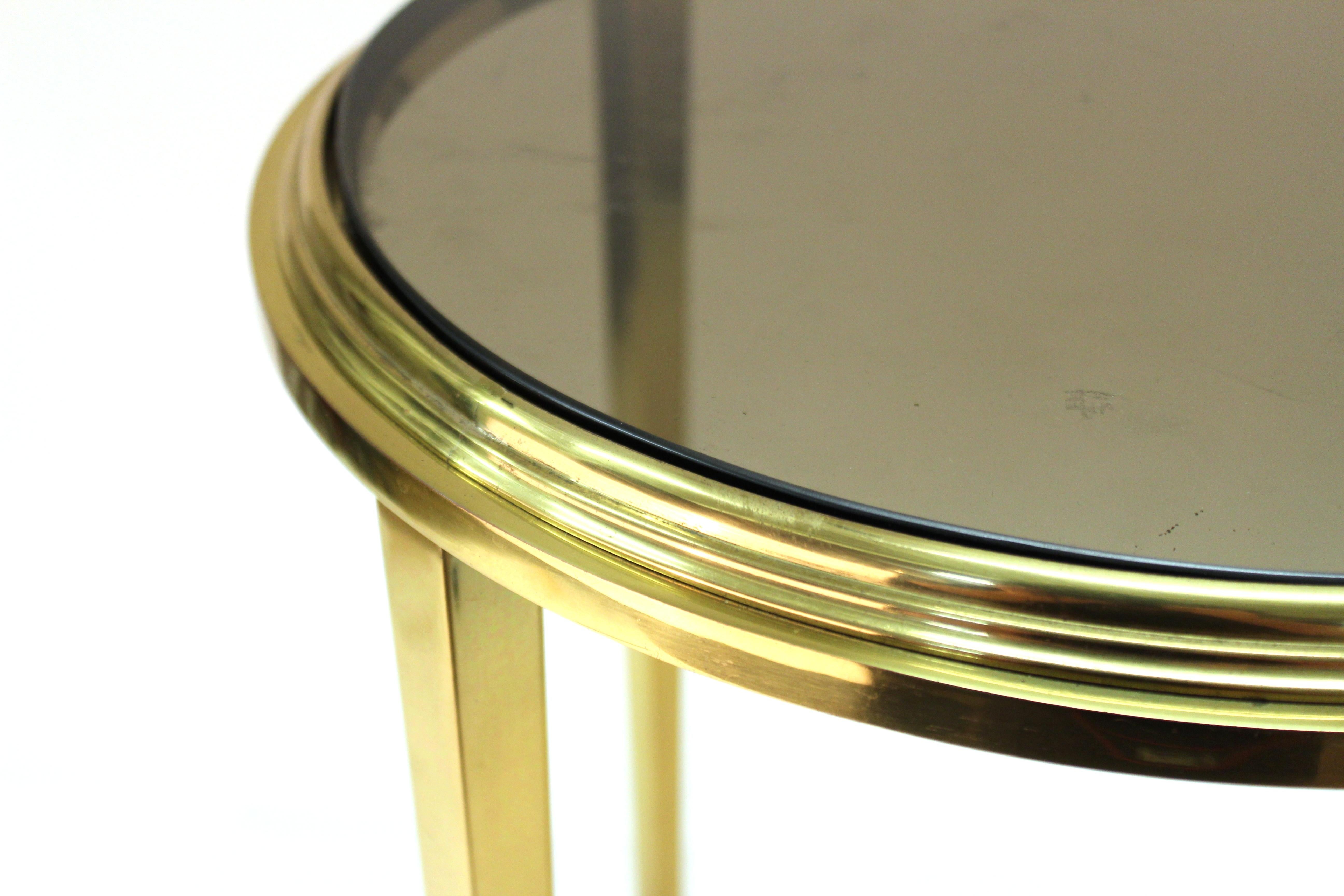 Modern Classical Style Round Side Table with Smoked Glass Top 5