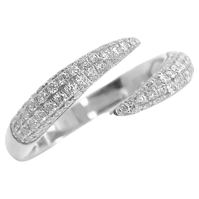 Modern Claw Ring 18kt White Gold with 100 Diamonds  0.54 carats