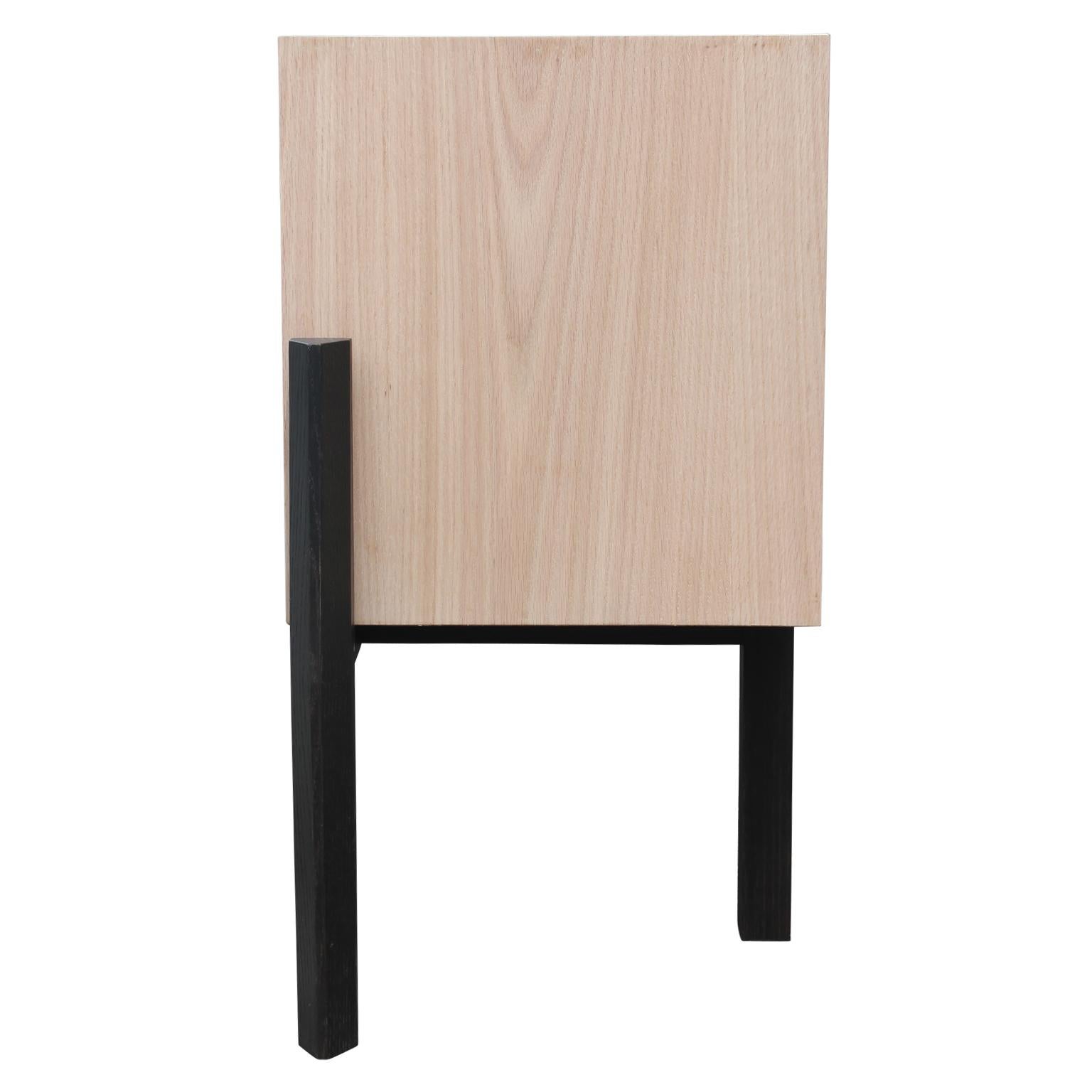 Modern Clean Lined Black and Natural Finish Two-Tone Sideboard or Credenza 1