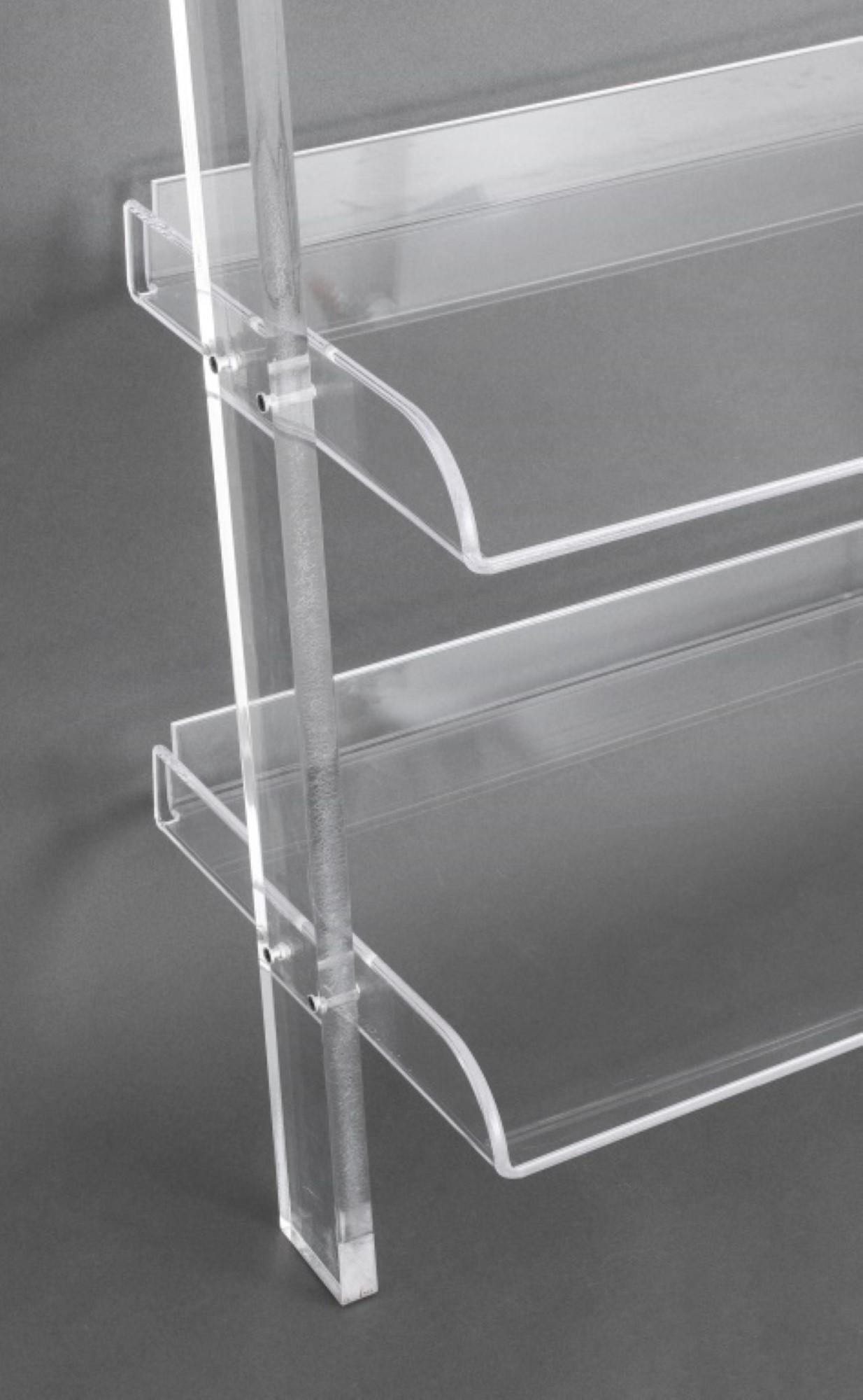 Modern Clear Acrylic Ladder Shelves In Good Condition For Sale In New York, NY