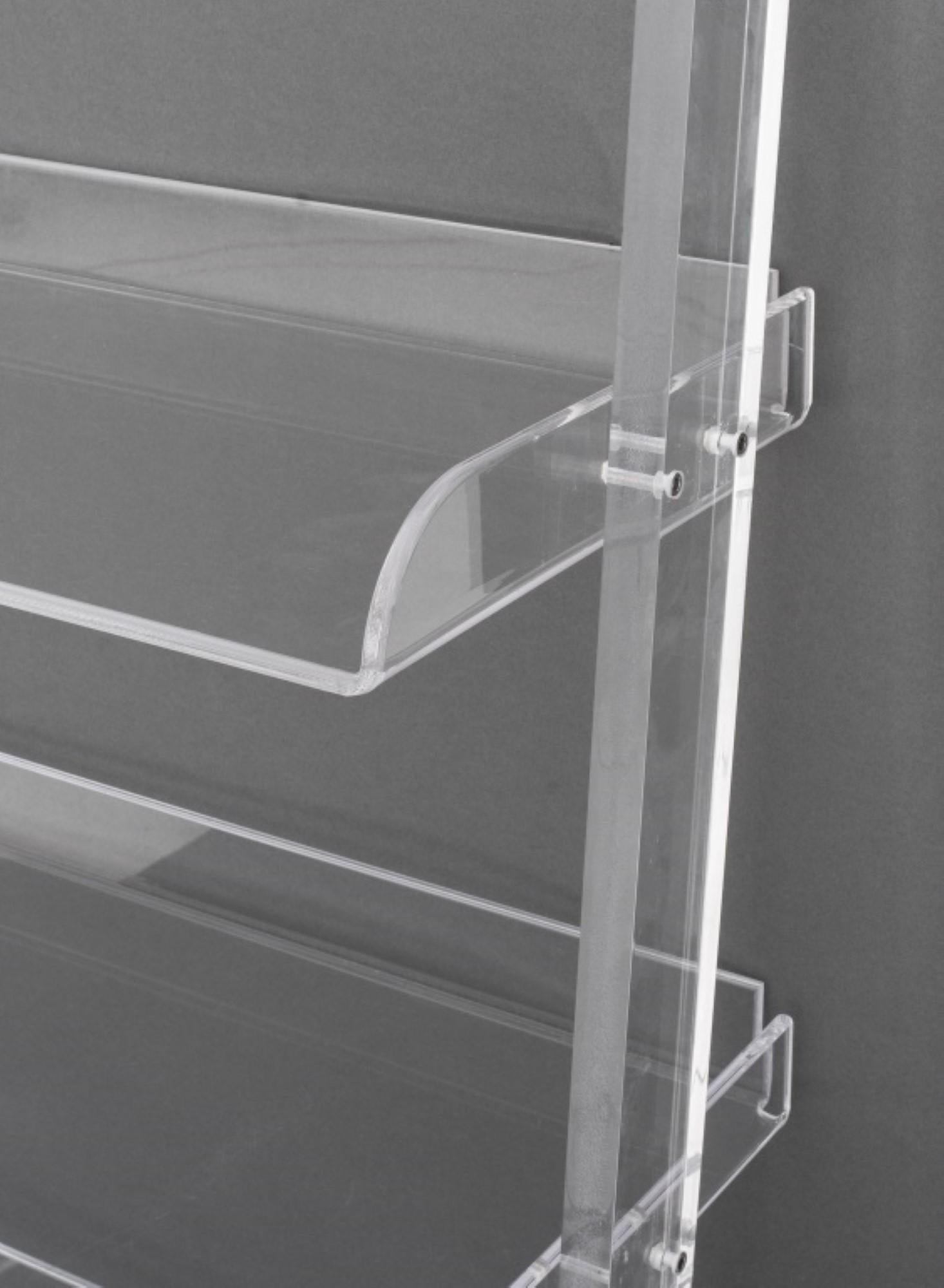Contemporary Modern Clear Acrylic Ladder Shelves For Sale