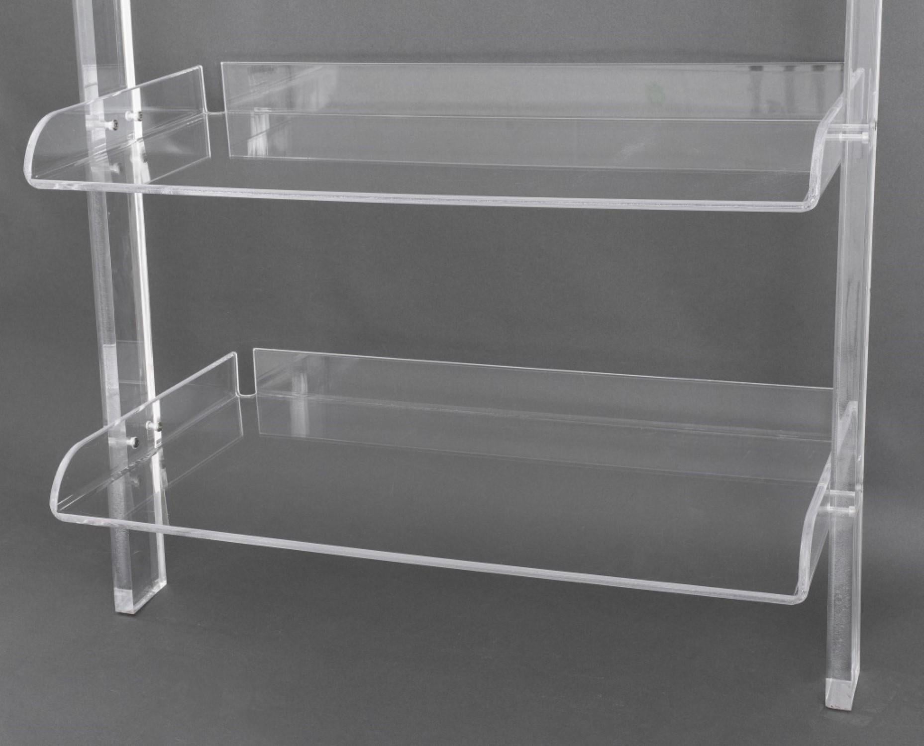 Modern Clear Acrylic Ladder Shelves For Sale 1