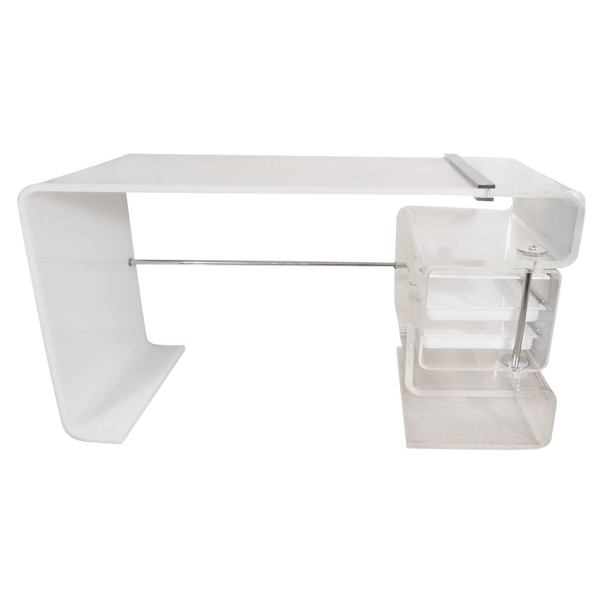 Whimsical Pink and Clear Acrylic Desk and Bench at 1stDibs pink