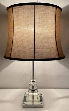 Elegant Hollywood Regency Crystal Table Lamp, France, 20th Century
