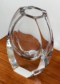 Modern Clear Crystal Vase by Baccarat, France, Late 20th Century