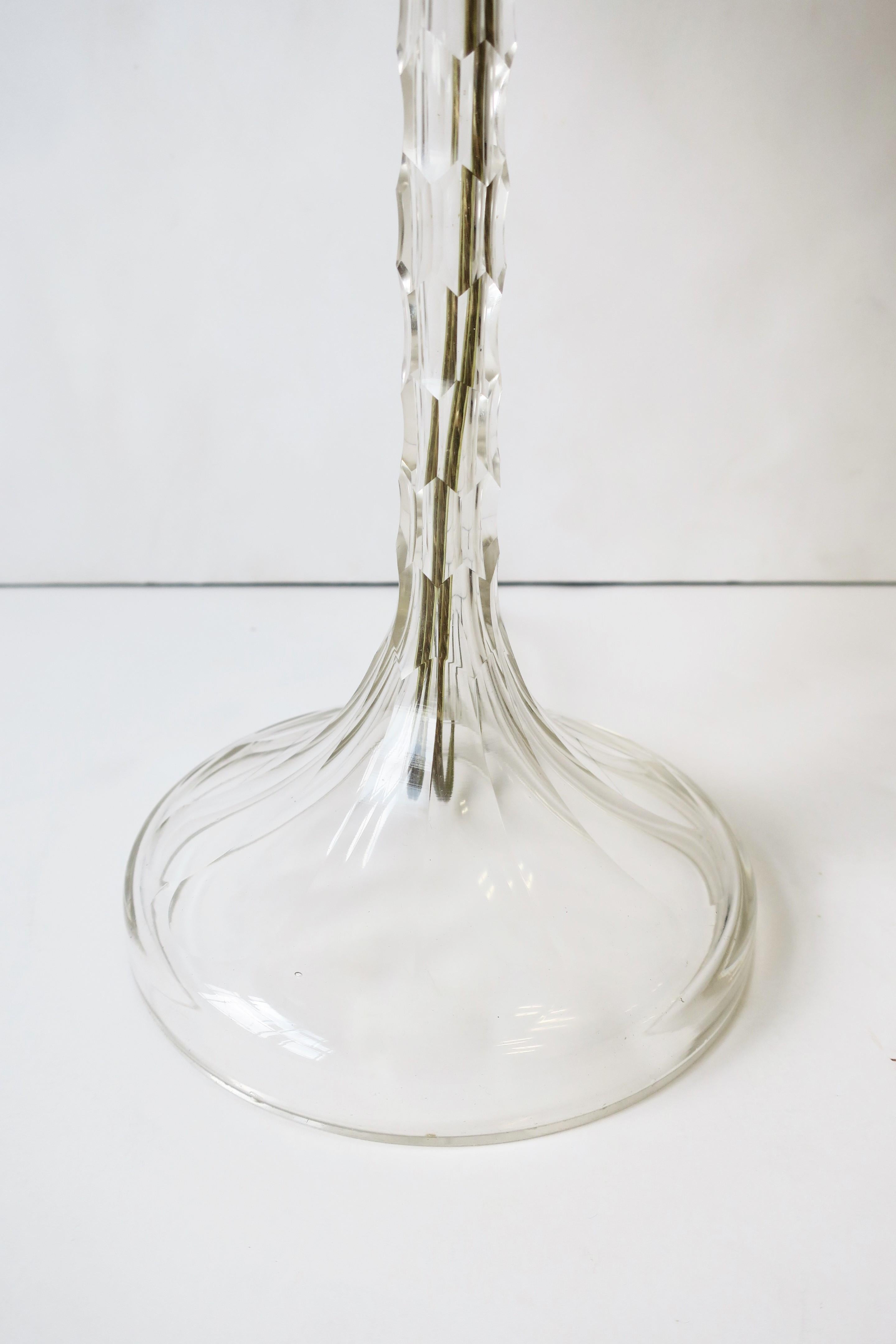 Clear Cut Crystal Desk or Table Lamp For Sale 4