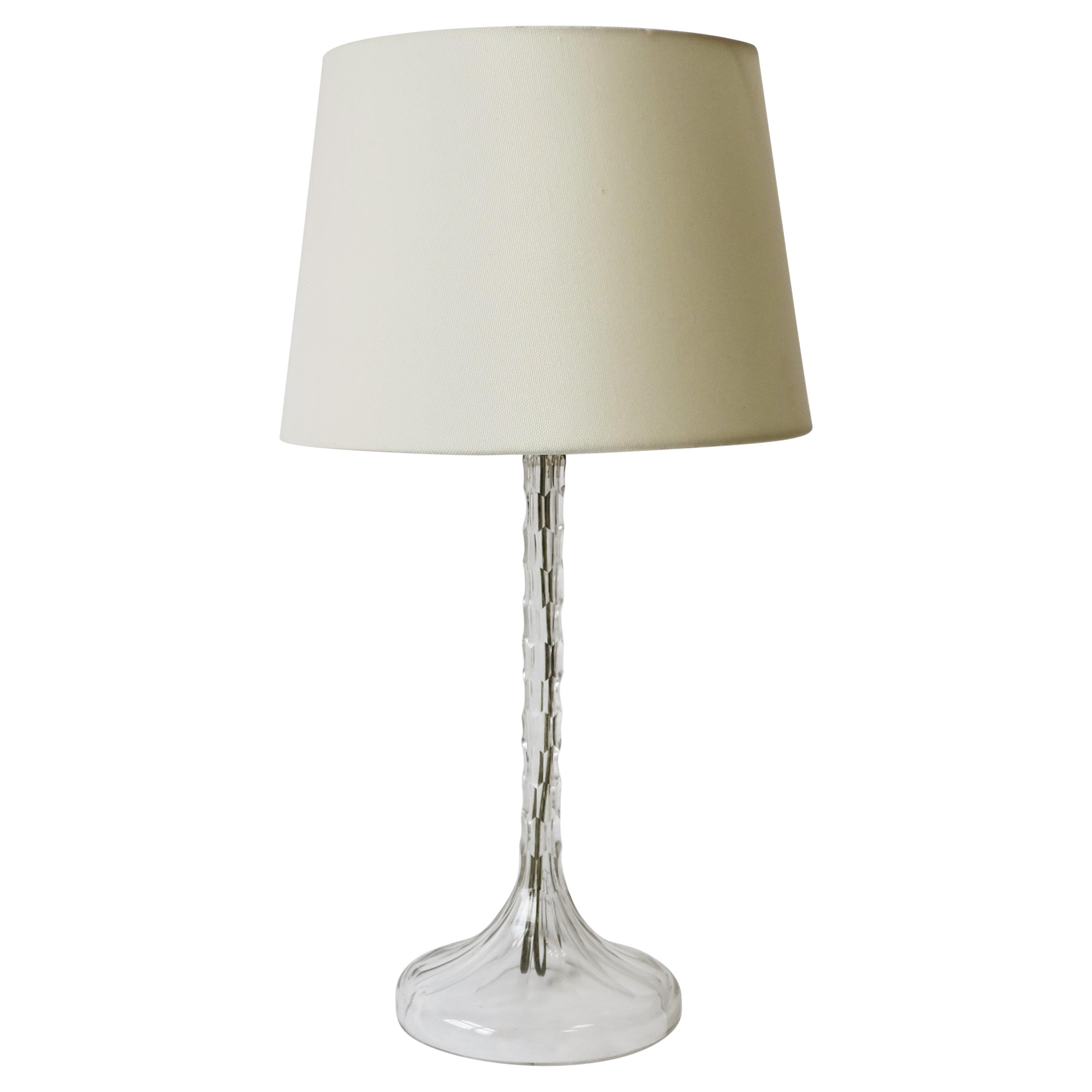 Clear Cut Crystal Desk or Table Lamp For Sale