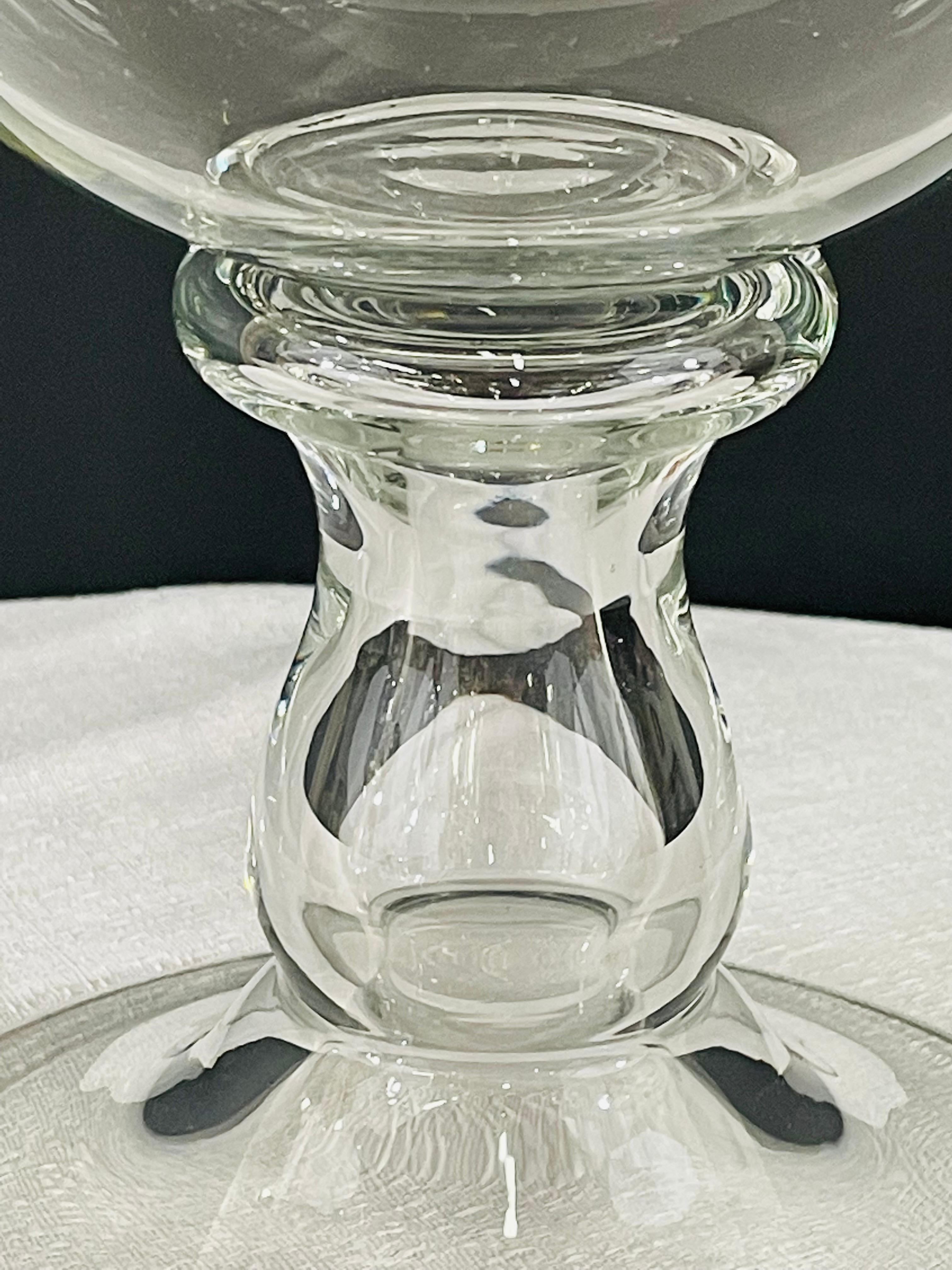 Modern Clear Glass Candleholder or Vase, a Pair For Sale 5