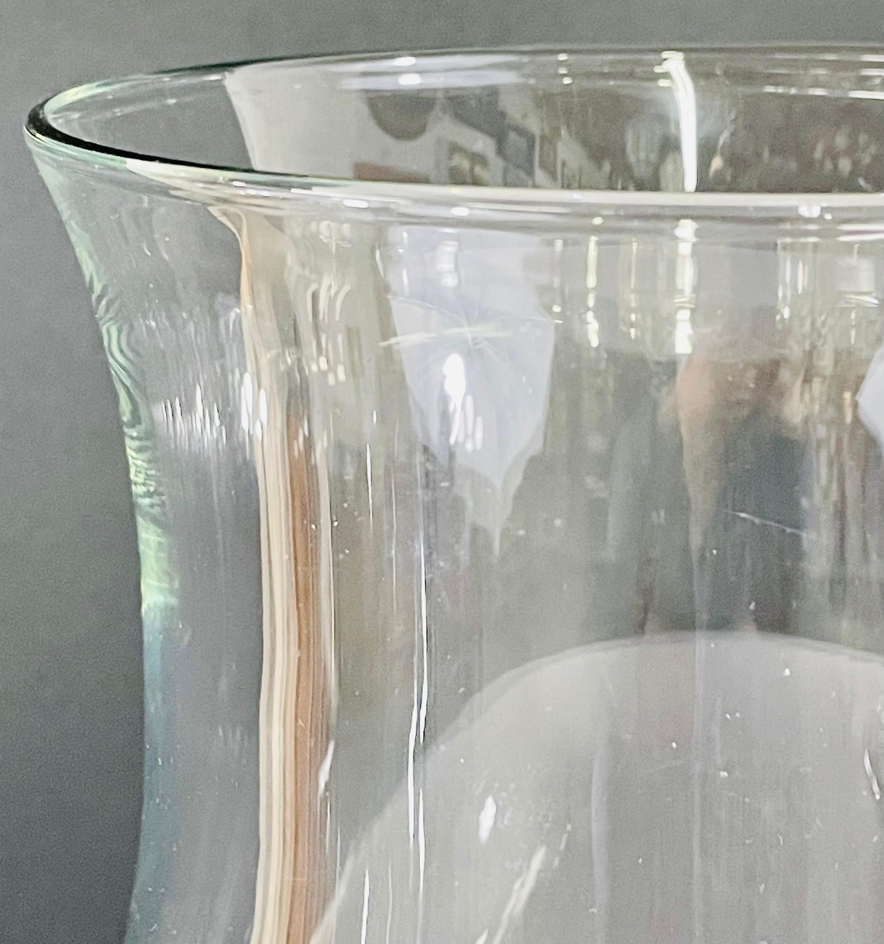 Verre Paire de bougeoirs ou de vases modernes en verre transparent en vente