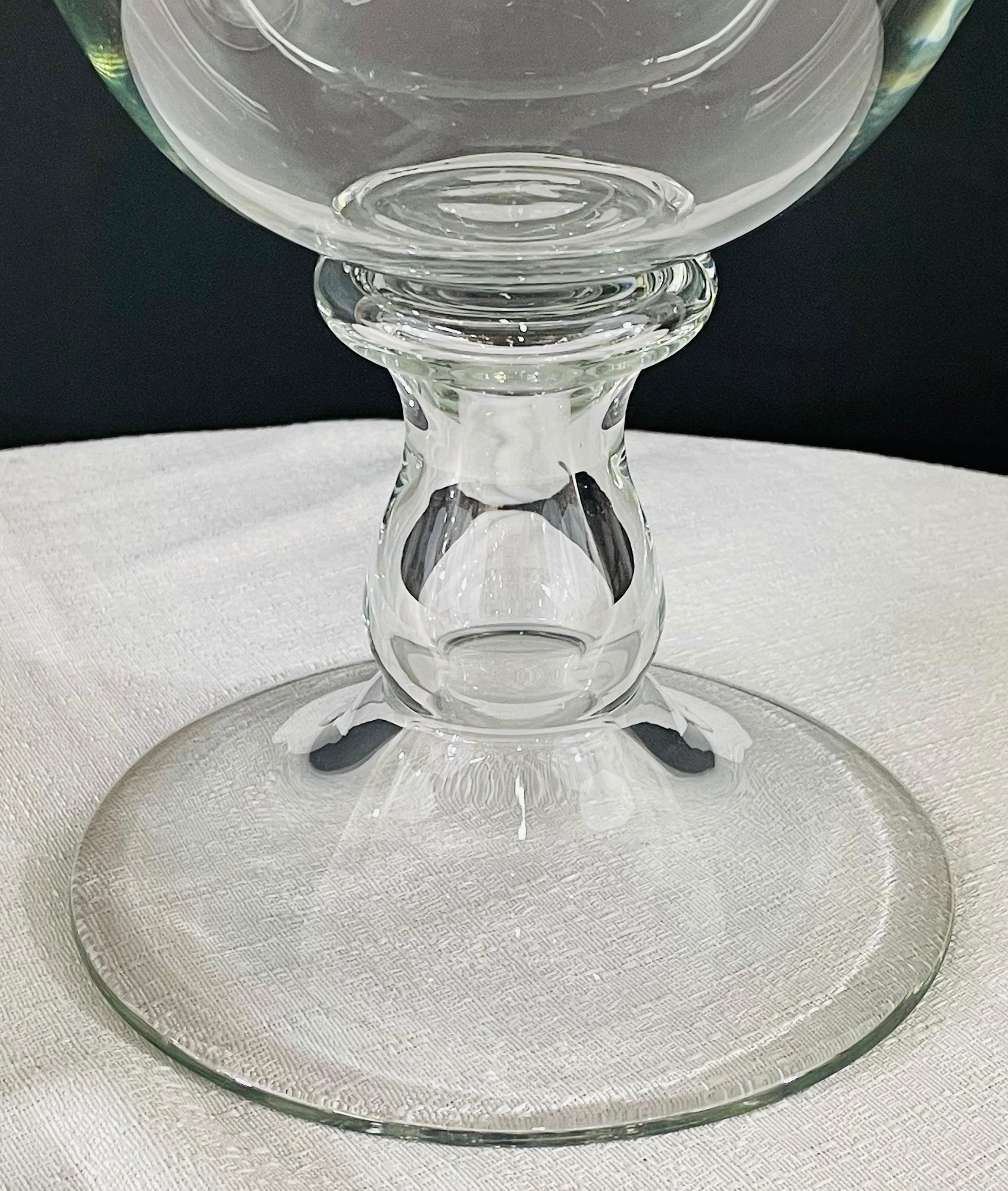 Modern Clear Glass Candleholder or Vase, a Pair For Sale 4