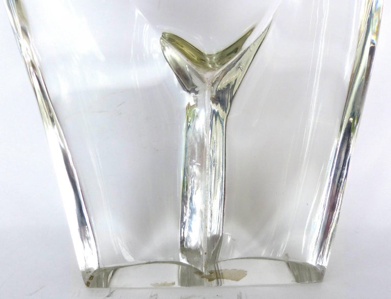 Loredano Rosin Modern Clear Glass Sculpture Of A Womans Nude Torso For