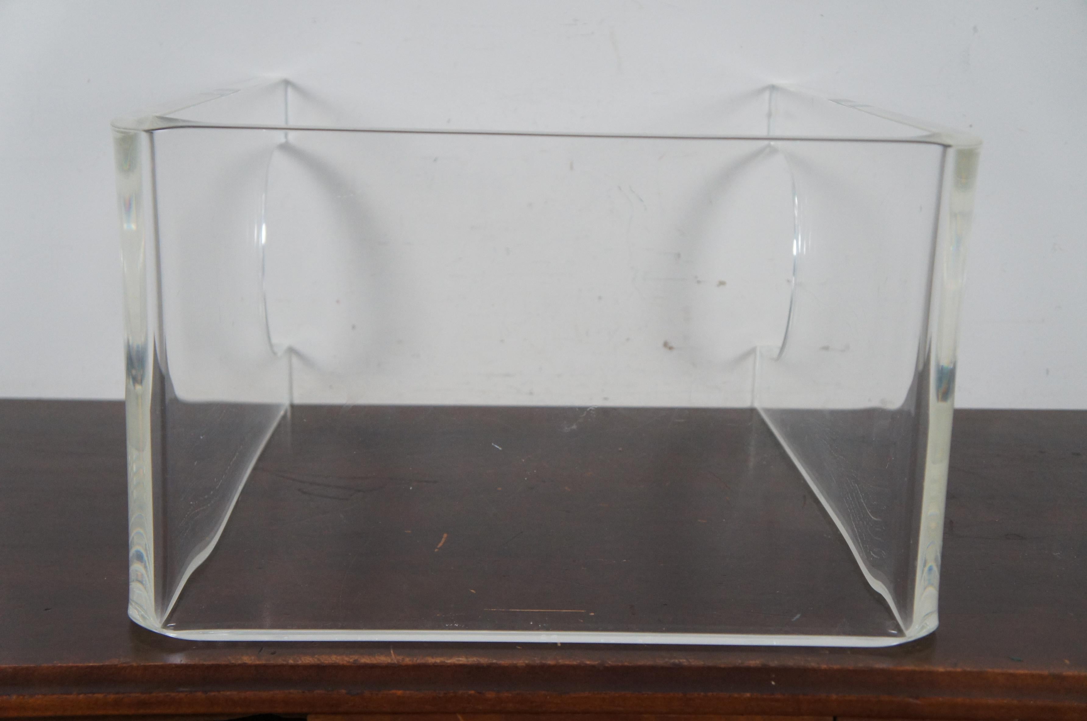 Modern Clear Lucite Acrylic Waterfall Side End Accent Table Vanity Stool MCM 1