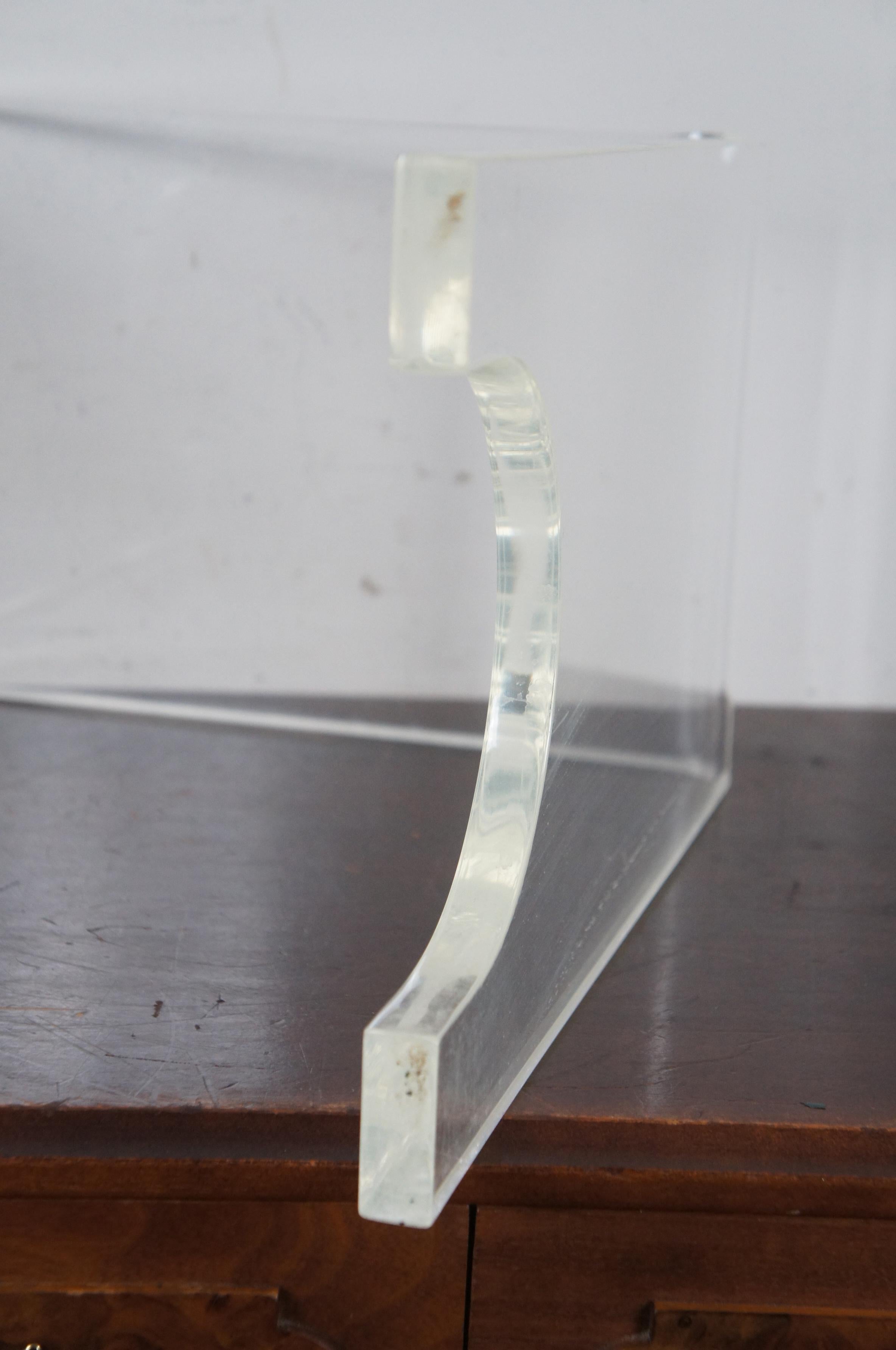 Modern Clear Lucite Acrylic Waterfall Side End Accent Table Vanity Stool MCM 3