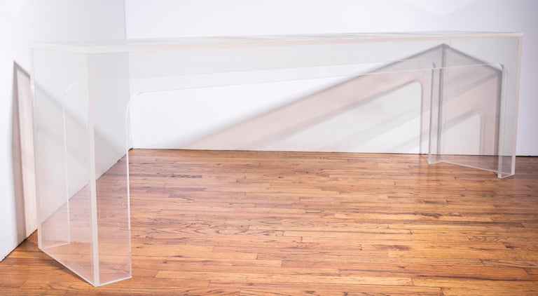 Lucite Table Translucent Modern Clear Lucite Console Table For Sale at 1stDibs