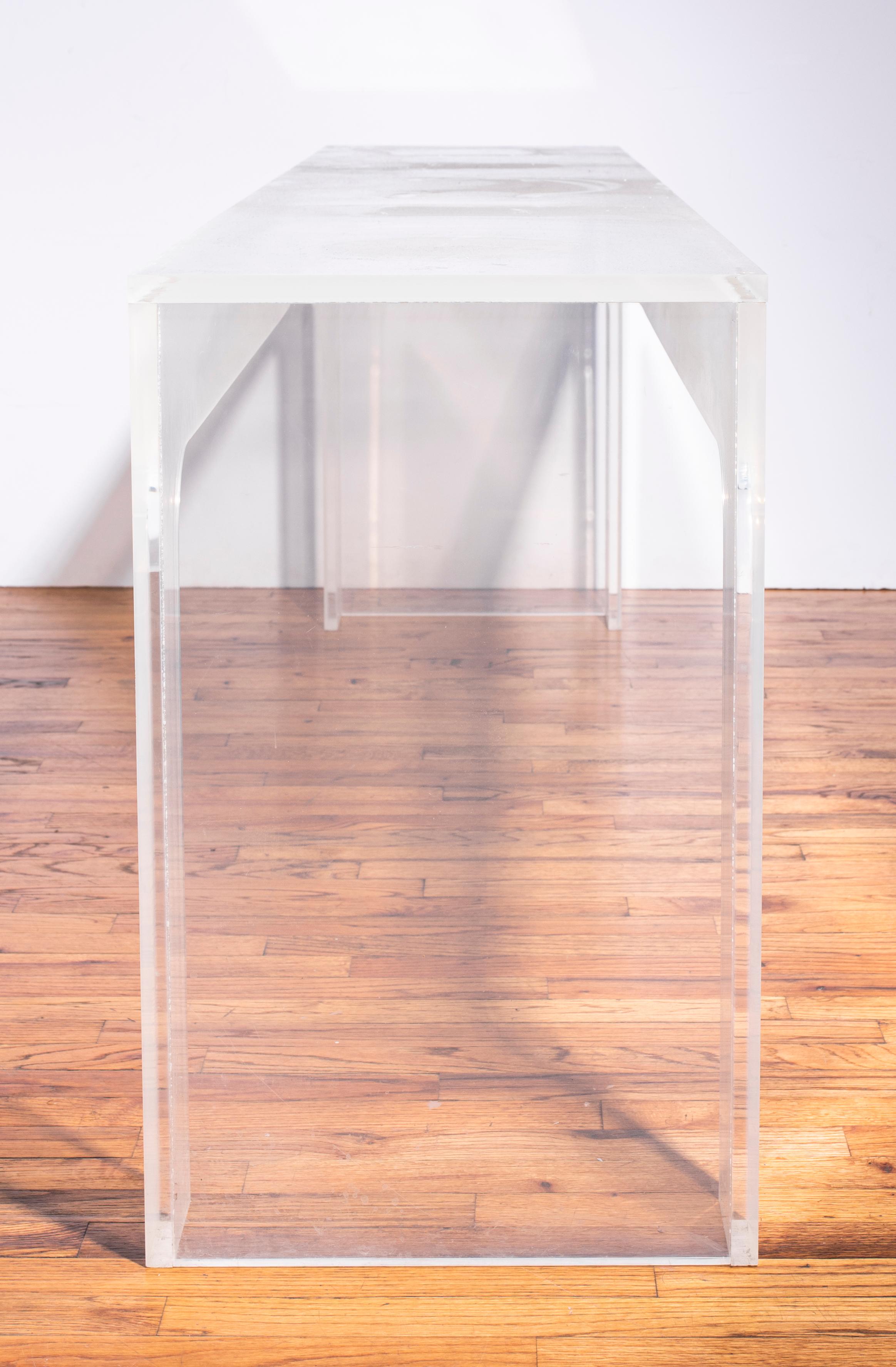 Late 20th Century Modern Clear Lucite Console Table