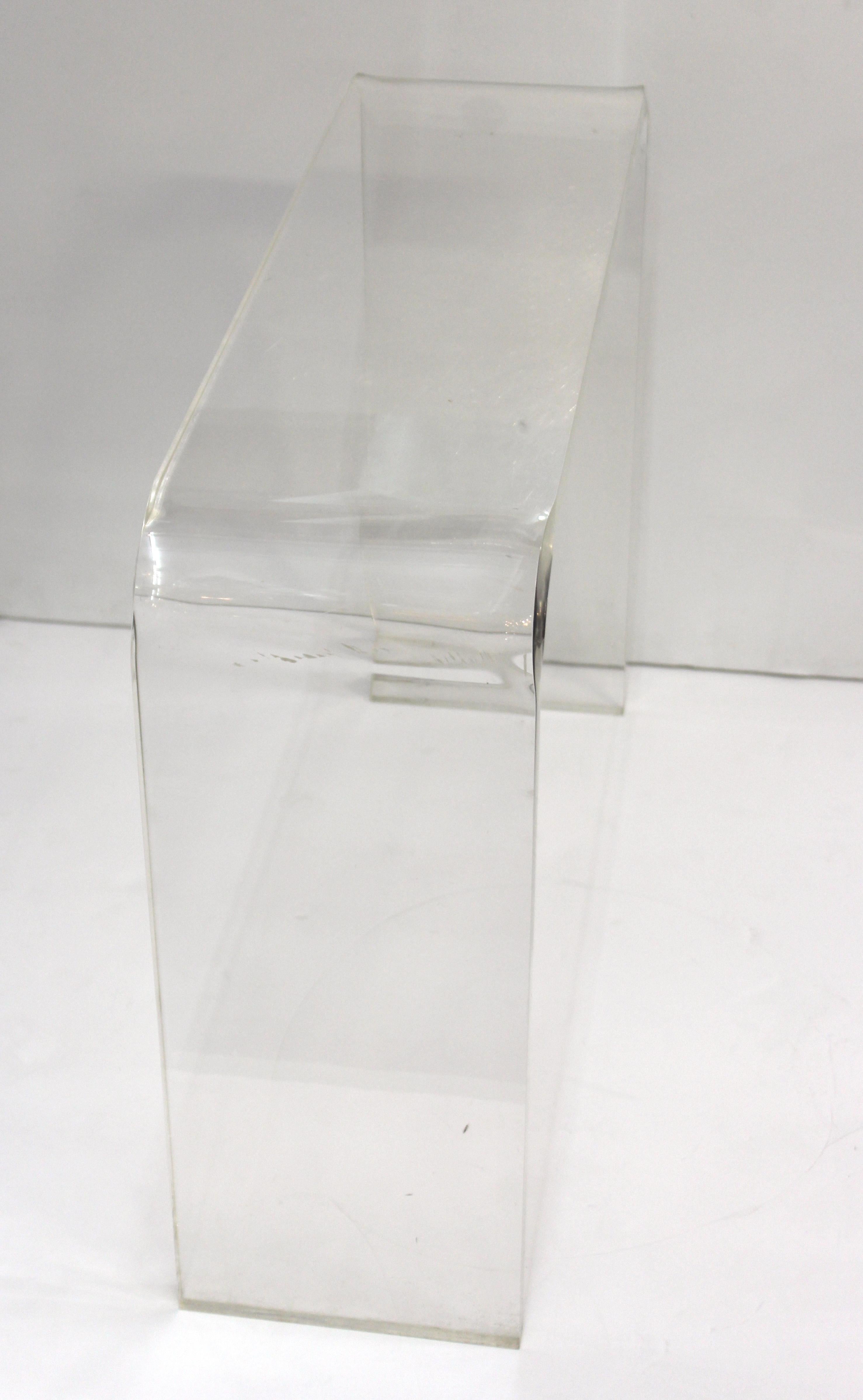 acrylic waterfall console table