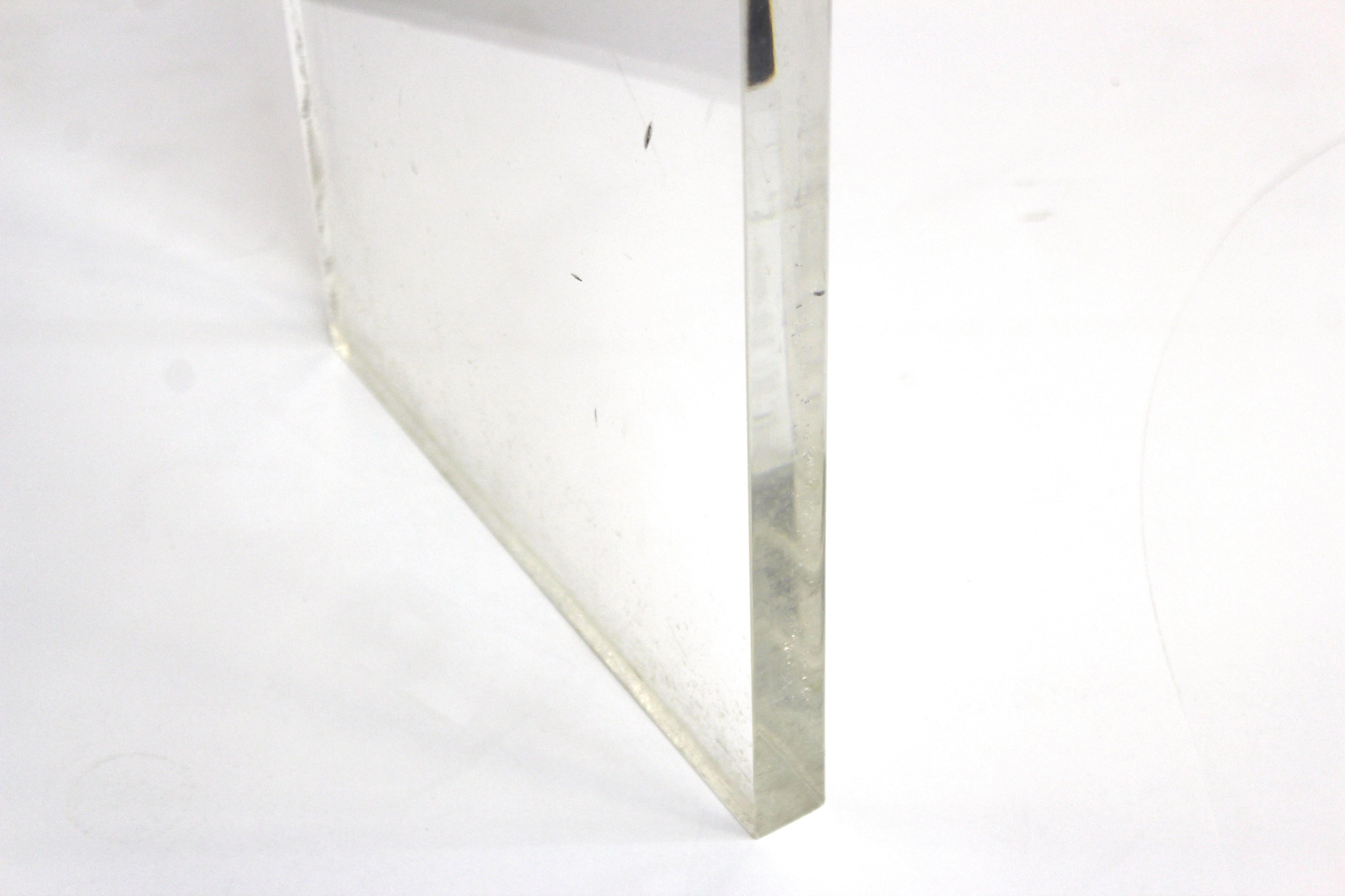 20th Century Modern Clear Lucite Waterfall Console Table
