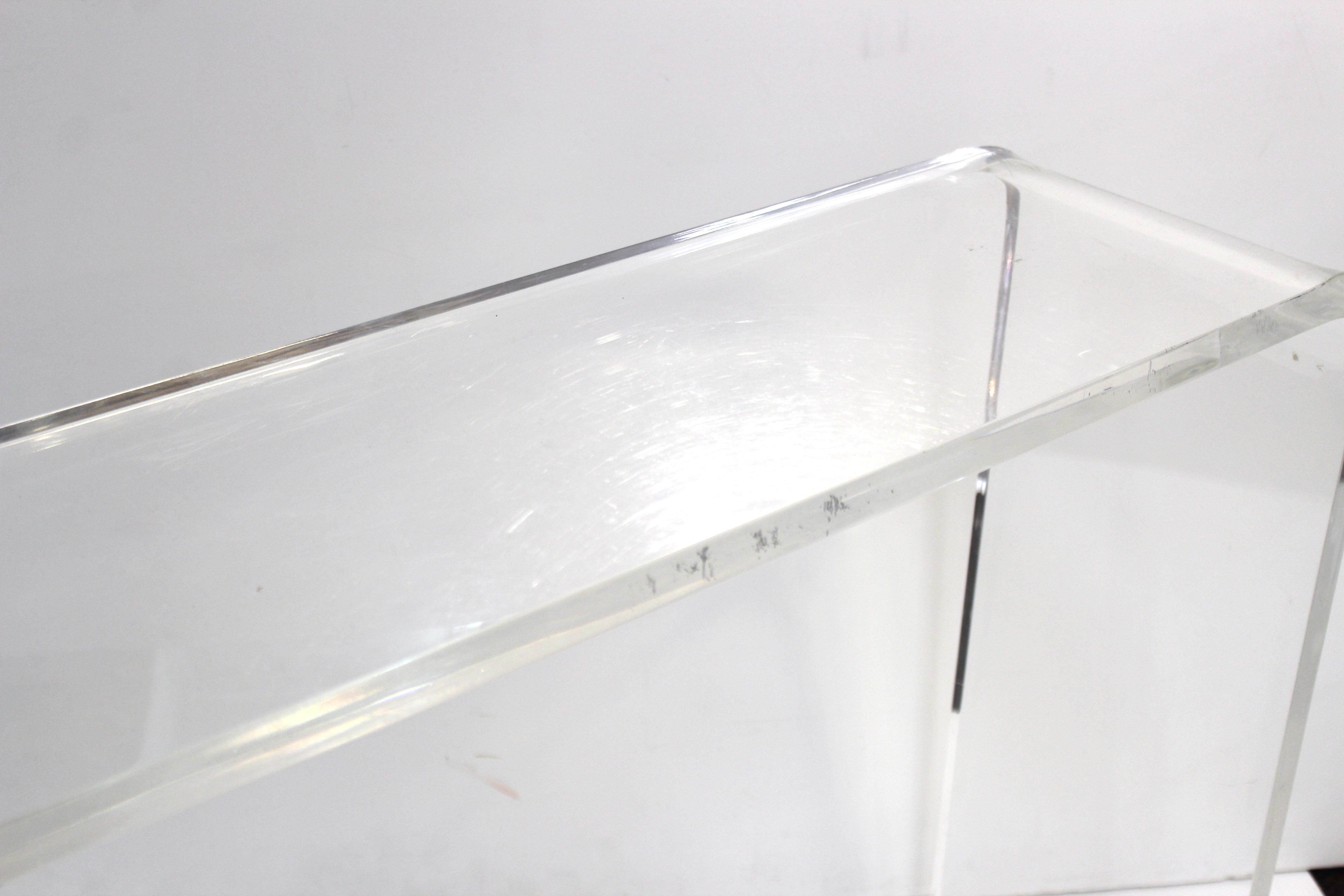 Modern Clear Lucite Waterfall Console Table 1