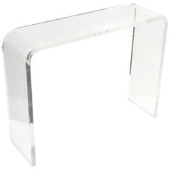 Modern Clear Lucite Waterfall Console Table