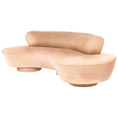 Modern Cloud Sofa by Vladimir Kagan for Directional, Tan, Beige Serpentine Couch