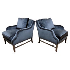 Modern Club Chairs by Thomas O’Brien for Century Furniture in Velvet - Pair