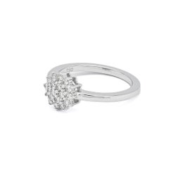 Modern Cluster White Gold Ring with 0.33ct Natural Diamonds and Unique Design