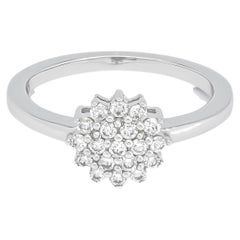 Modern Cluster White Gold Ring with 0.33ct Natural Diamonds and Unique Design