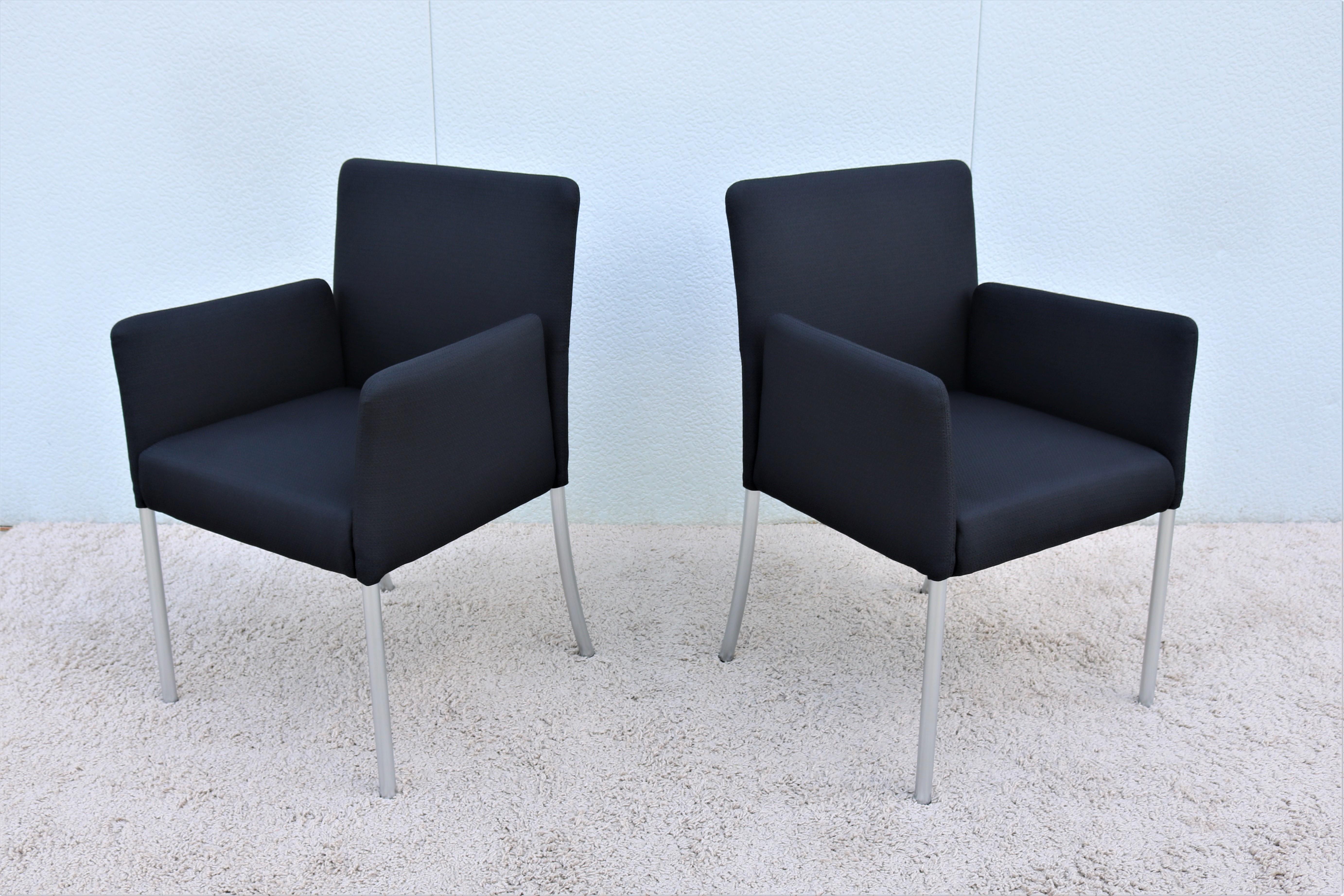 American Modern Coalesse and Steelcase Black Switch Armchairs Design Eoos Germany, a Pair For Sale