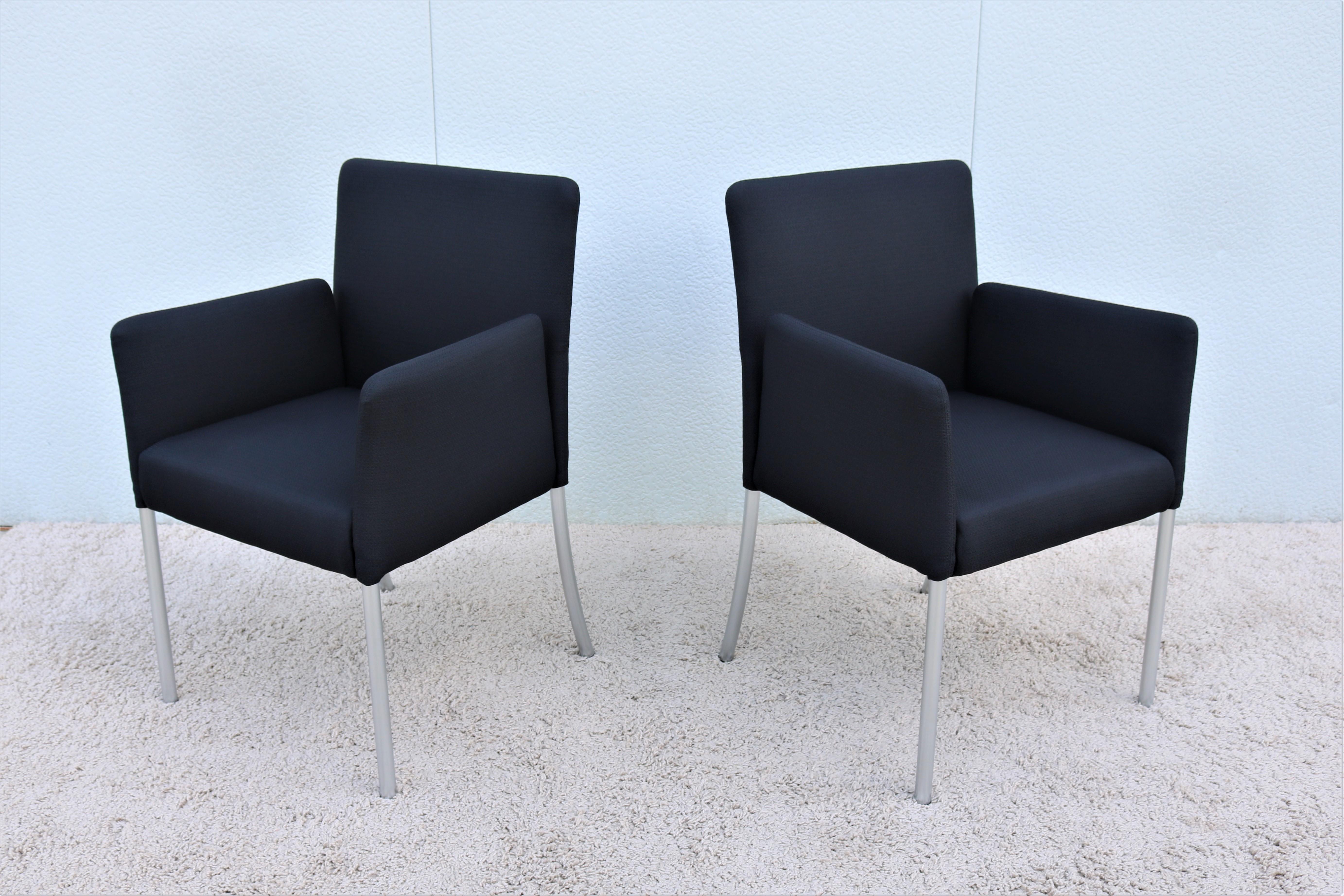 American Modern Coalesse and Steelcase Black Switch Armchairs Design Eoos Germany, a Pair