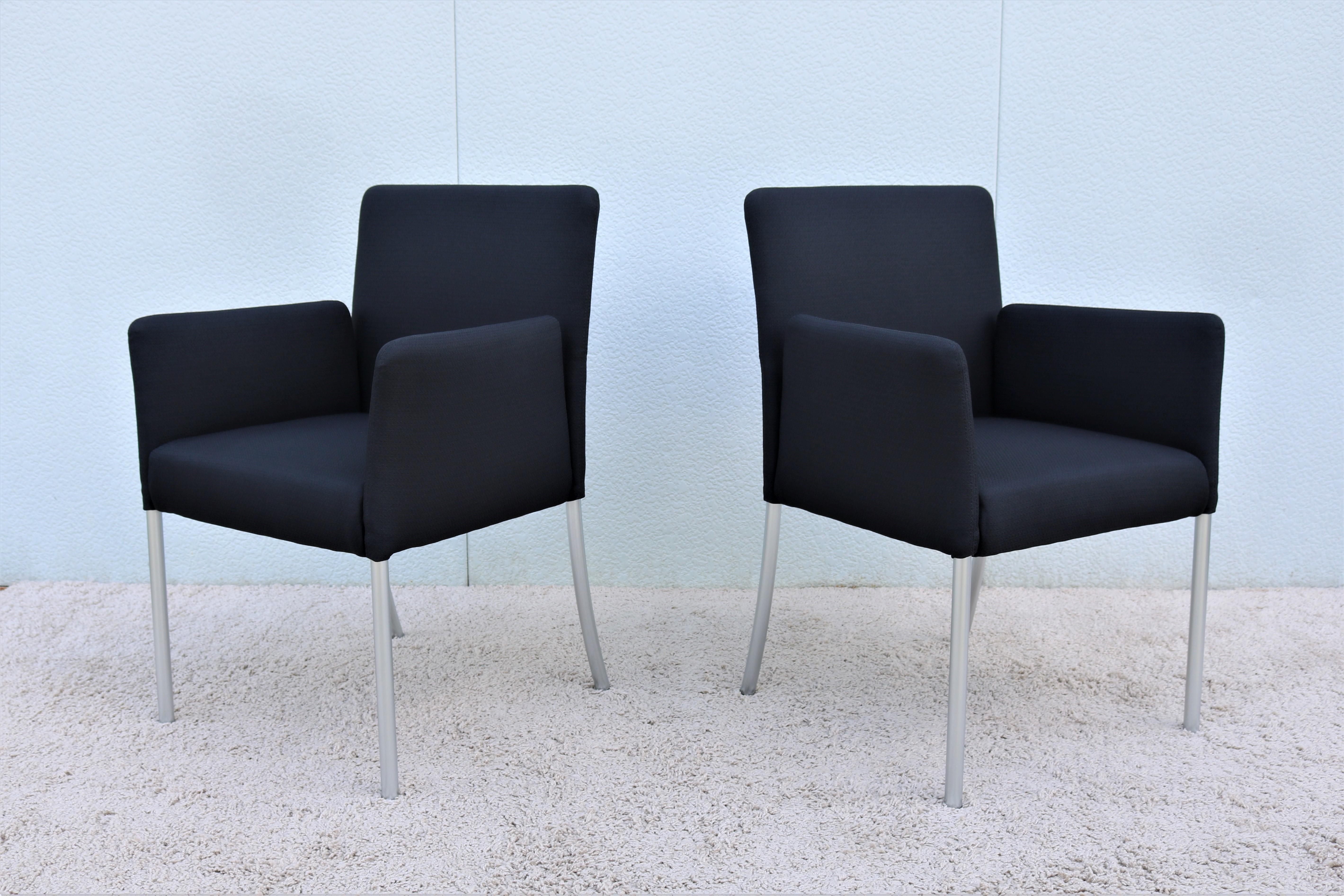 Modern Coalesse and Steelcase Black Switch Armchairs Design Eoos Germany, a Pair In Excellent Condition For Sale In Secaucus, NJ