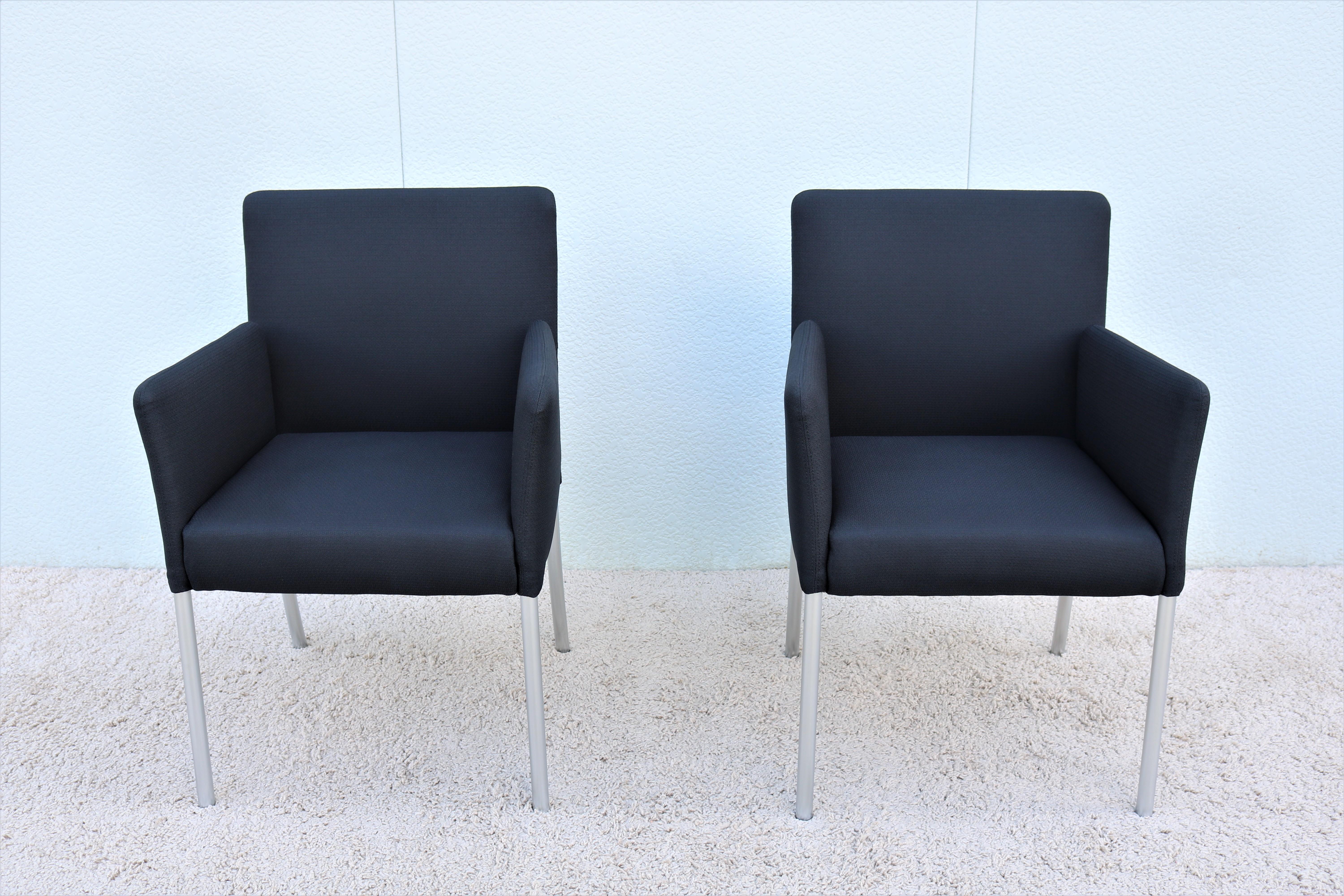 Modern Coalesse and Steelcase Black Switch Armchairs Design Eoos Germany, a Pair In Excellent Condition In Secaucus, NJ