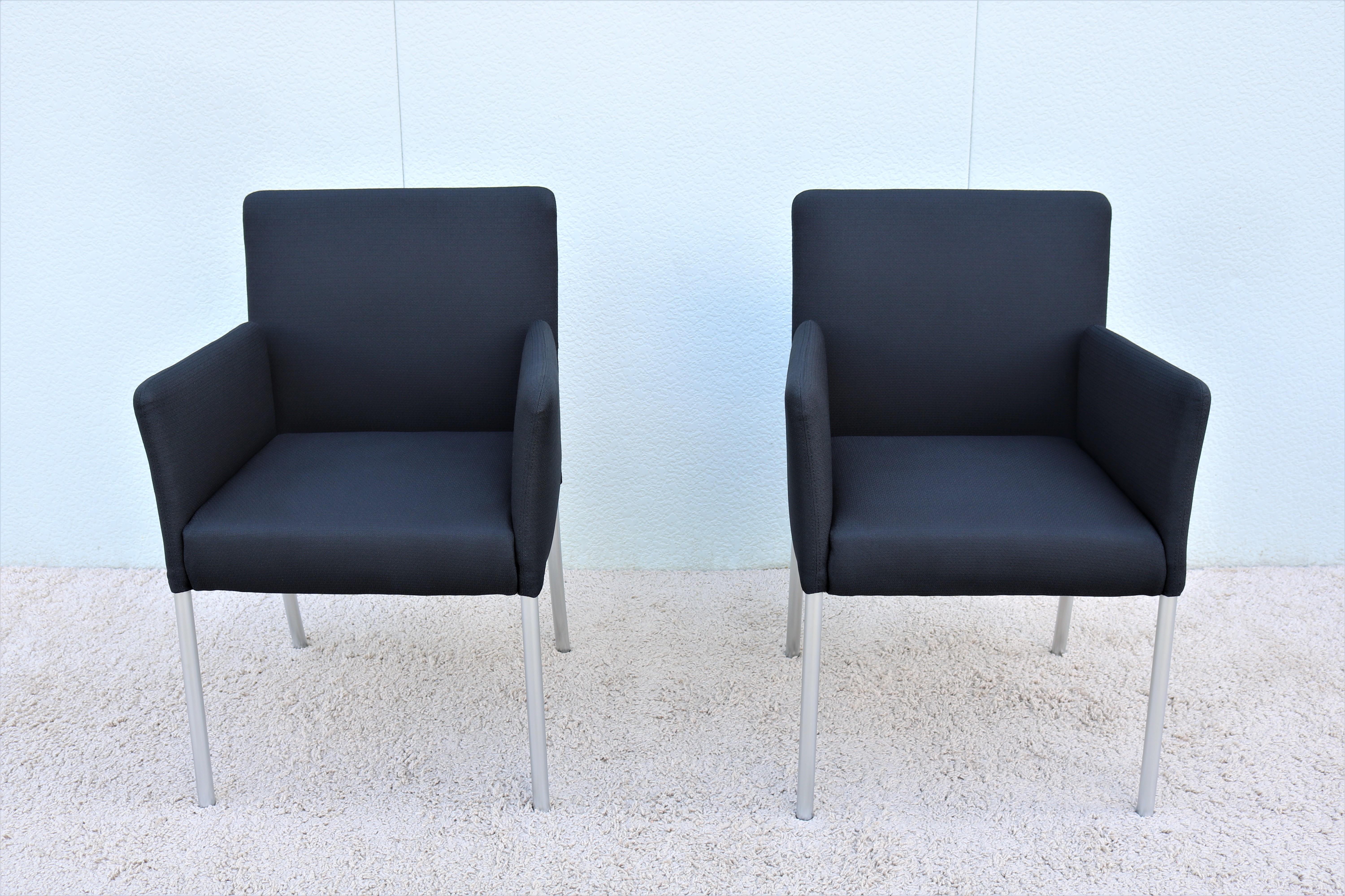 Modern Coalesse and Steelcase Black Switch Armchairs Design Eoos Germany, a Pair In Excellent Condition For Sale In Secaucus, NJ