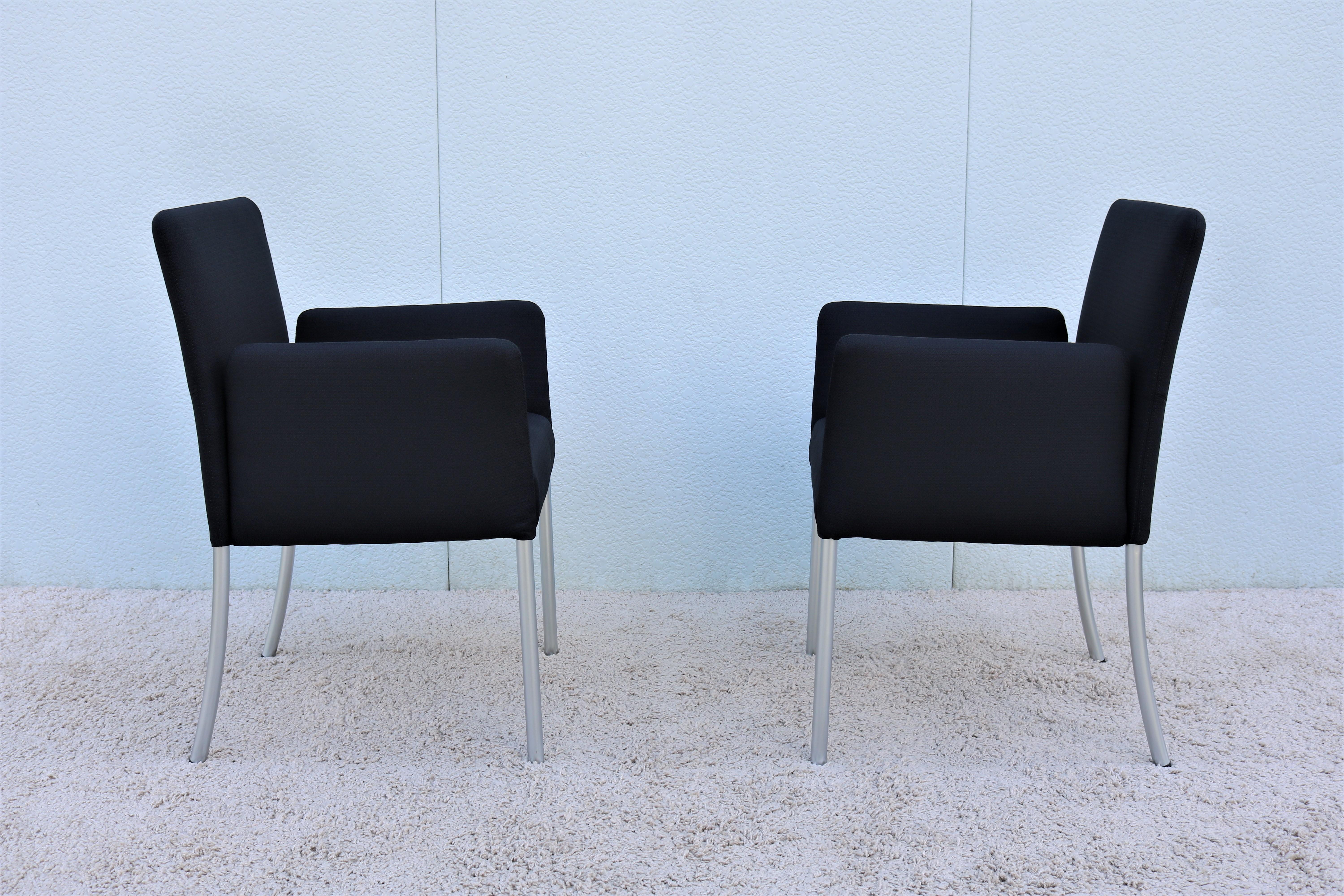 Modern Coalesse and Steelcase Black Switch Armchairs Design Eoos Germany, a Pair For Sale 2