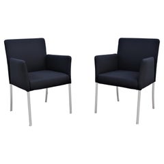 Used Modern Coalesse and Steelcase Black Switch Armchairs Design Eoos Germany, a Pair