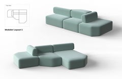 Divano Modulare Modern Coast, Velluto Mohair Dedar, Fatto a mano Portogallo Lusitanus Home