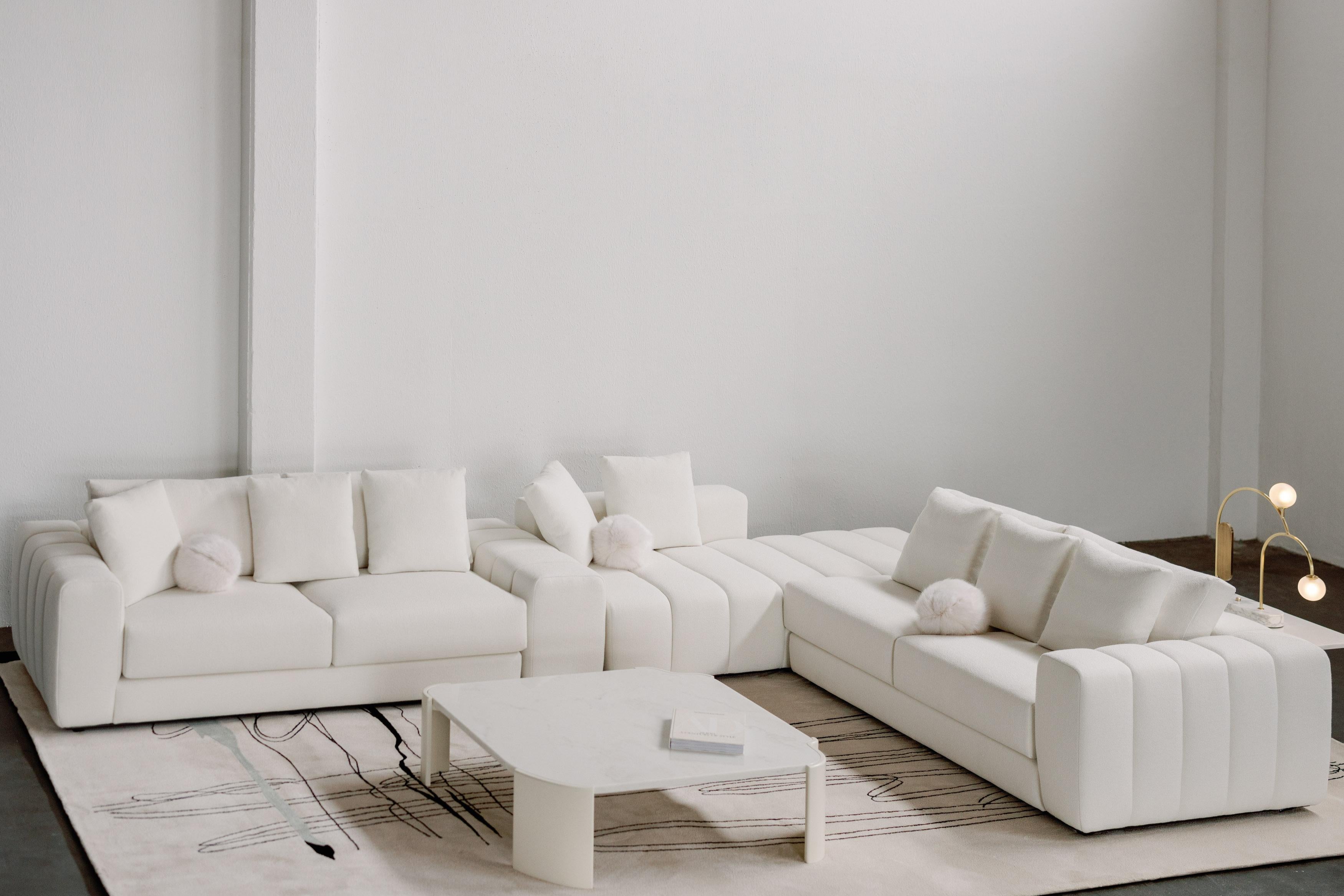 XXIe siècle et contemporain Canapé modulaire Coast moderne DEDAR en velours mohair, fait à la main au Portugal Lusitanus Home en vente
