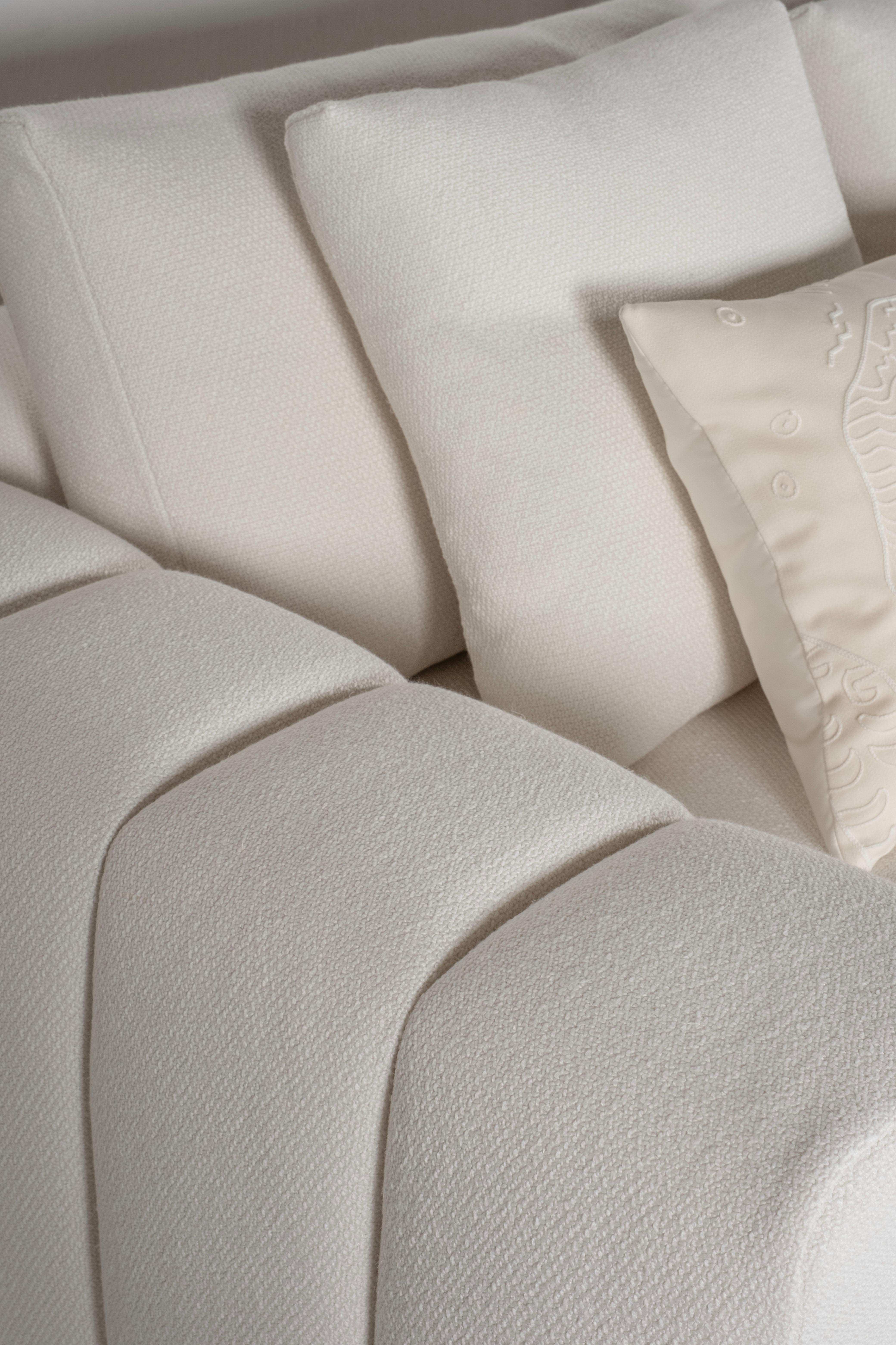 Modern Coast Mudular Sofa, Linen, Handmade in Portugal by Greenapple For Sale 4