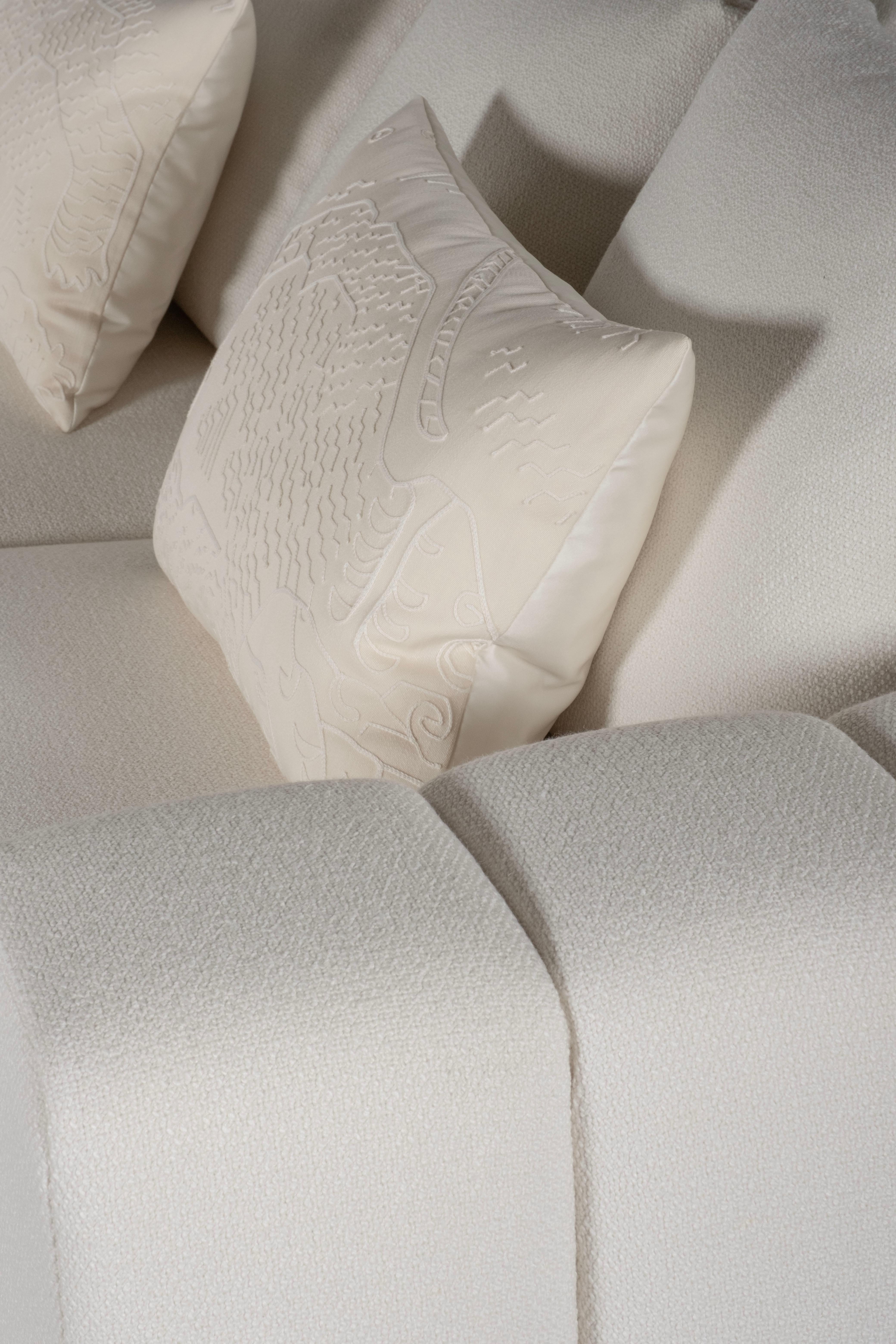 Modern Coast Mudular Sofa, Linen, Handmade in Portugal by Greenapple For Sale 5