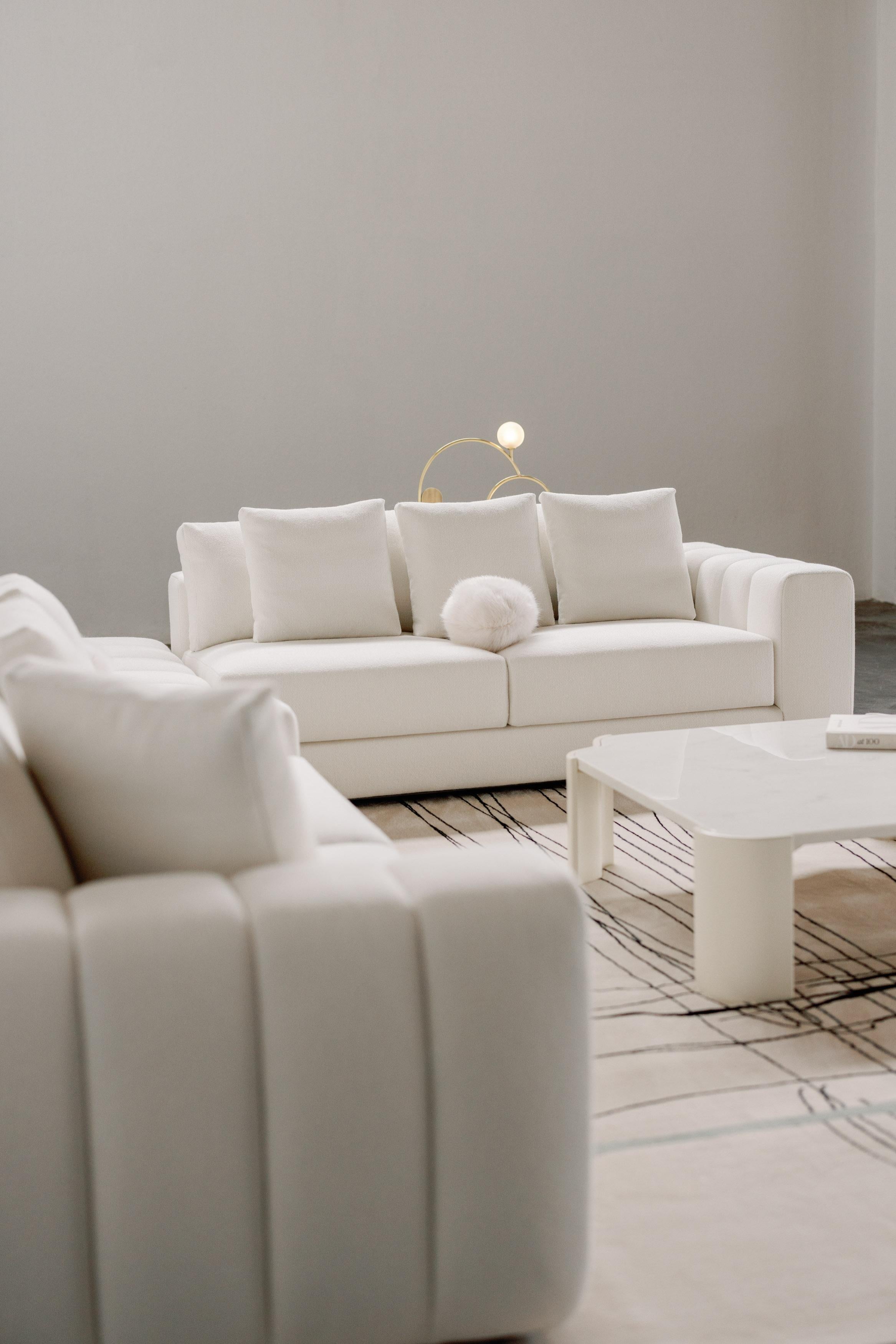 Portuguese Modern Coast Mudular Sofa, Linen, Handmade in Portugal by Greenapple For Sale