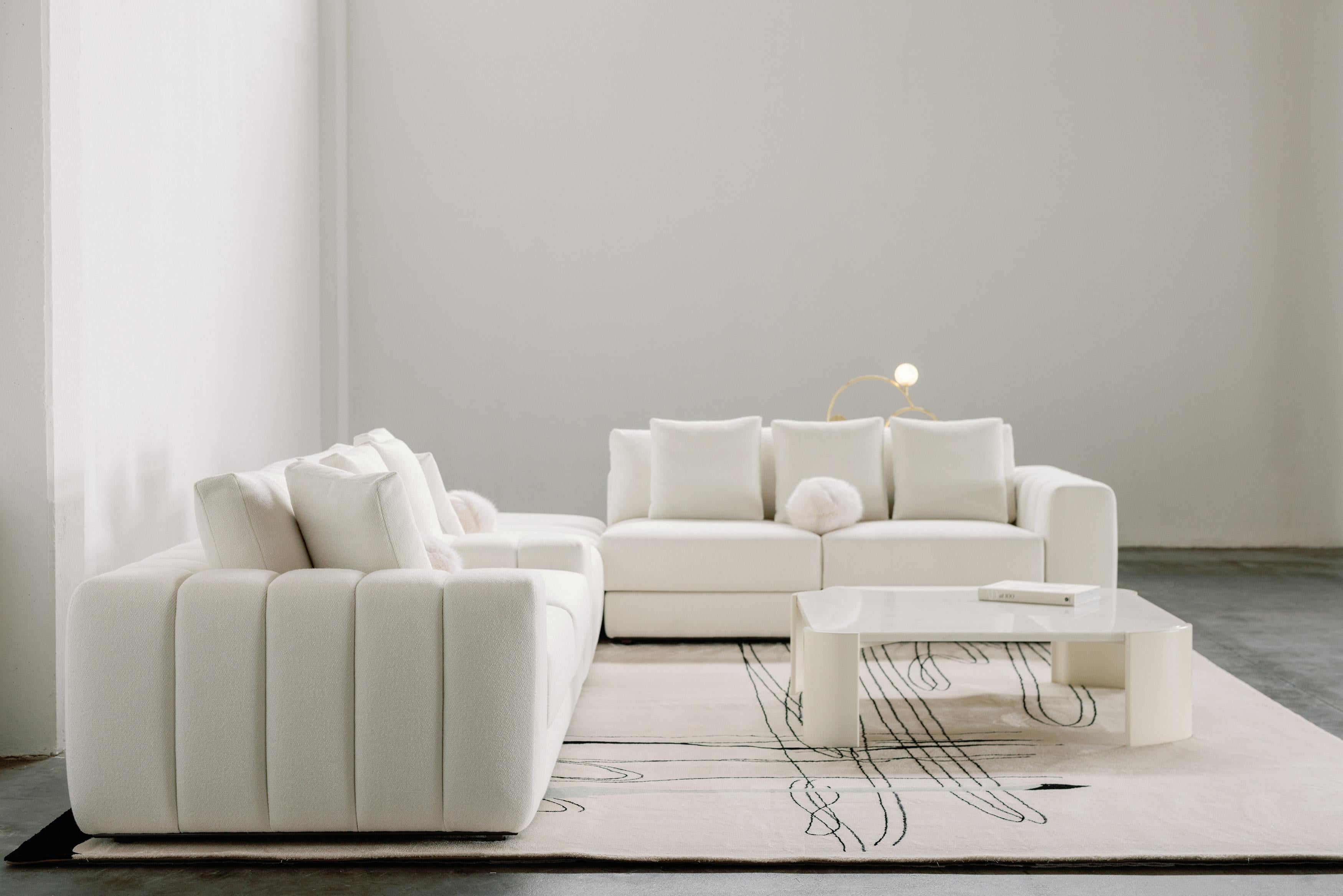 Modern Coast Mudular Sofa, Linen, Handmade in Portugal by Greenapple For Sale 1