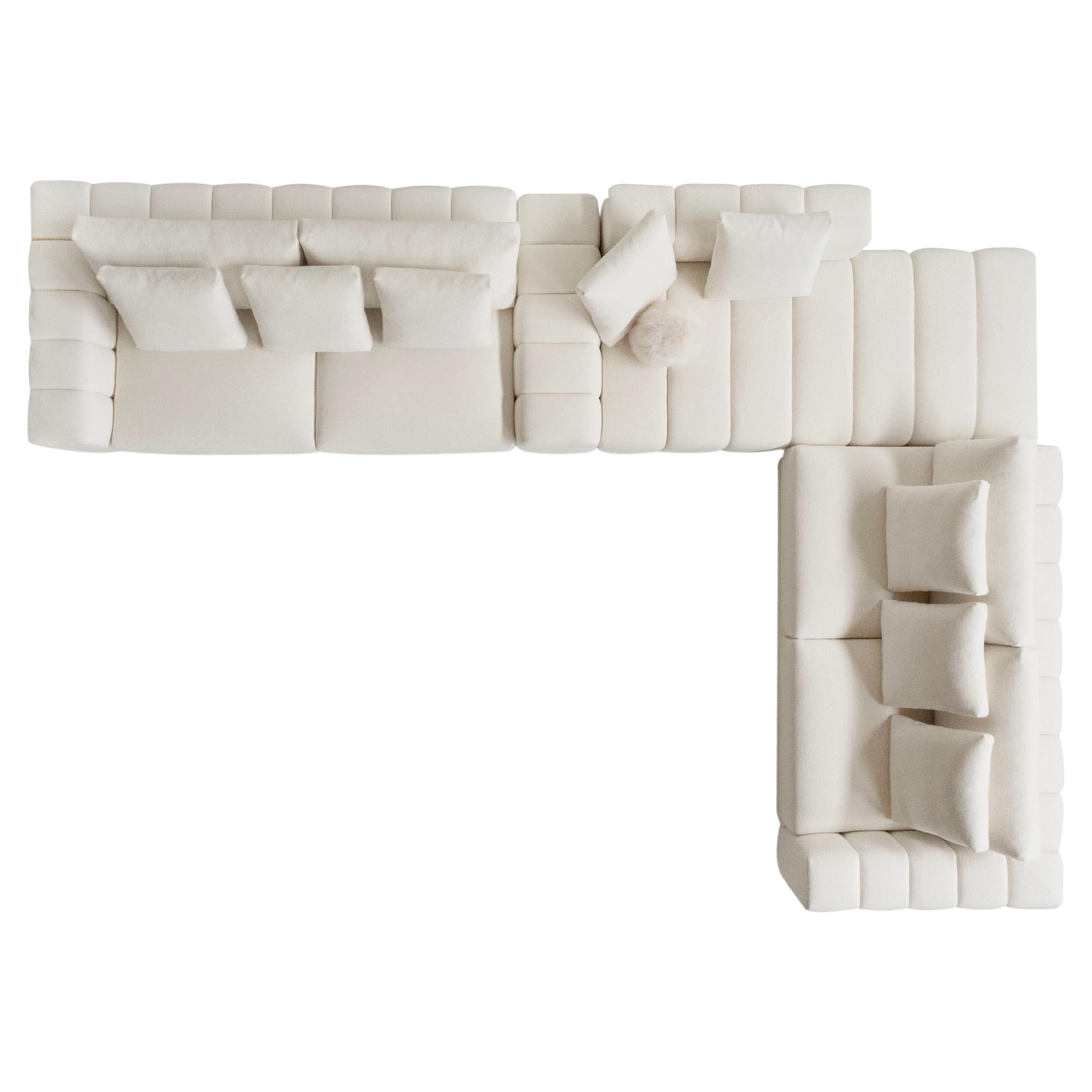 Modern Coast Modular Sofa, Linen, Handmade in Portugal by Greenapple For Sale
