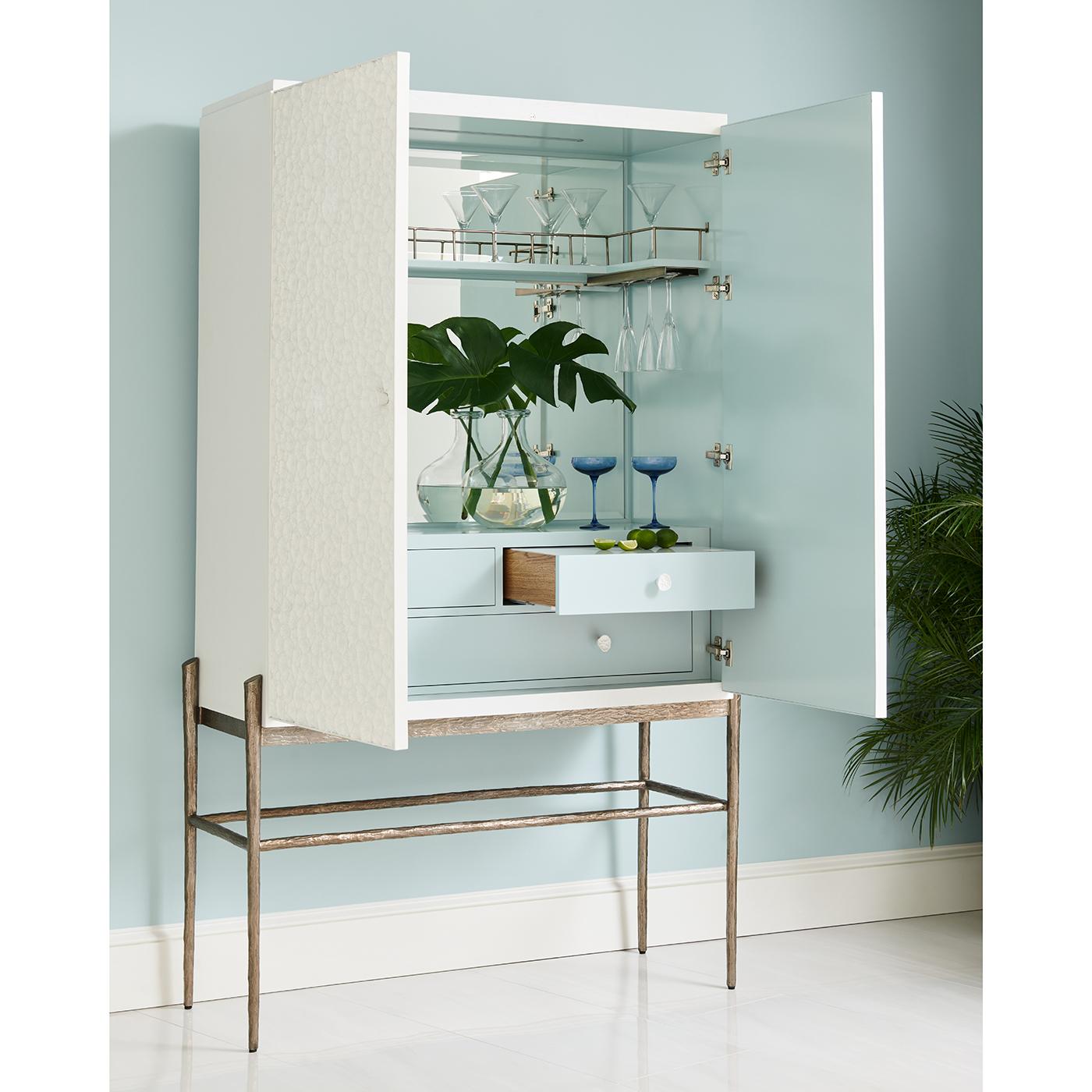 Modern Coastal Bar Cabinet For Sale 3