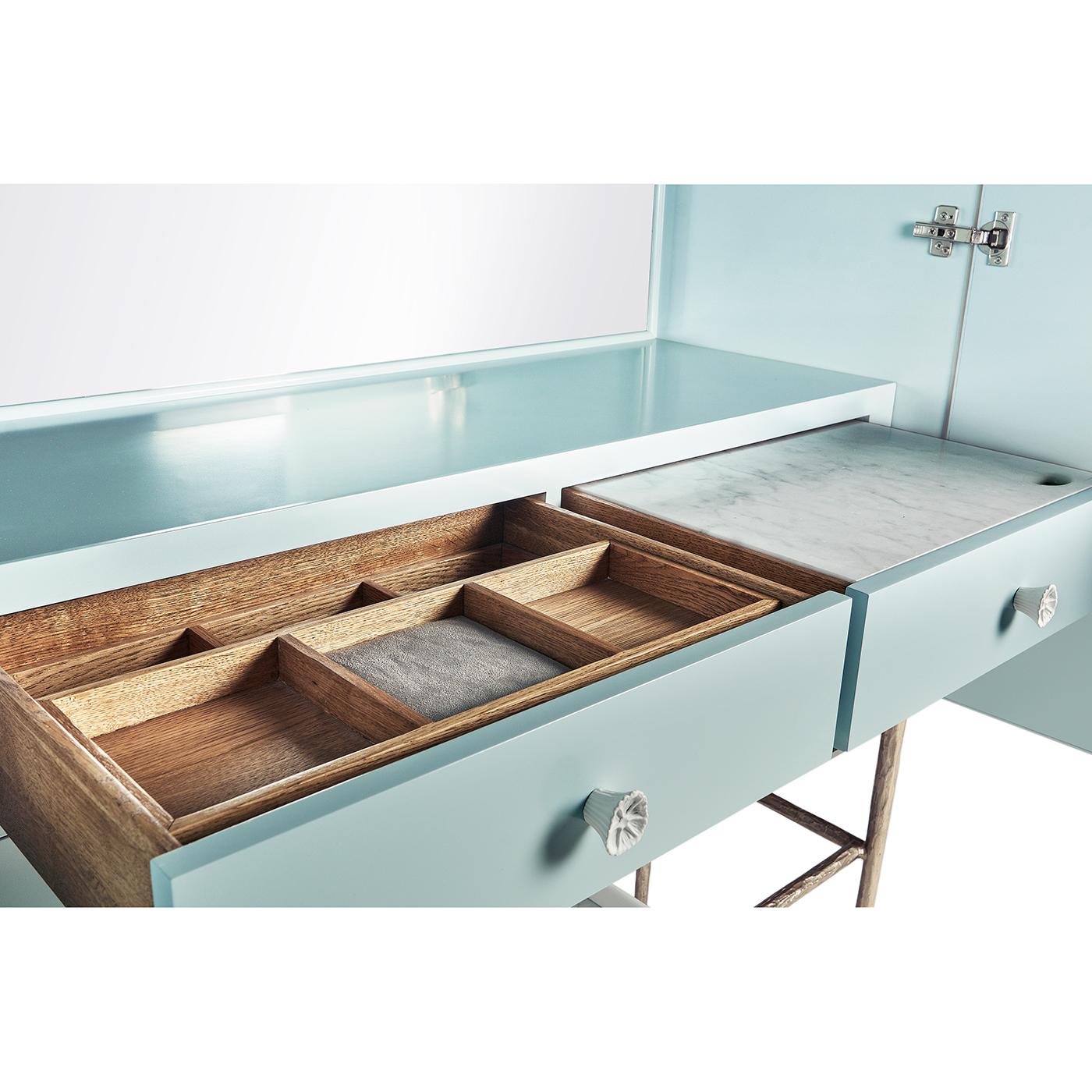 Contemporary Modern Coastal Bar Cabinet For Sale