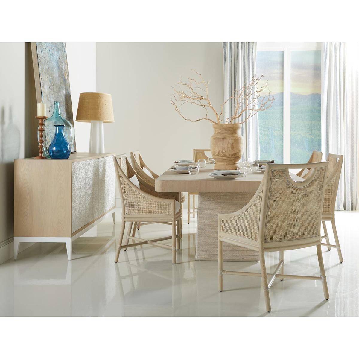 Fabric Modern Coastal Dining Chairs For Sale