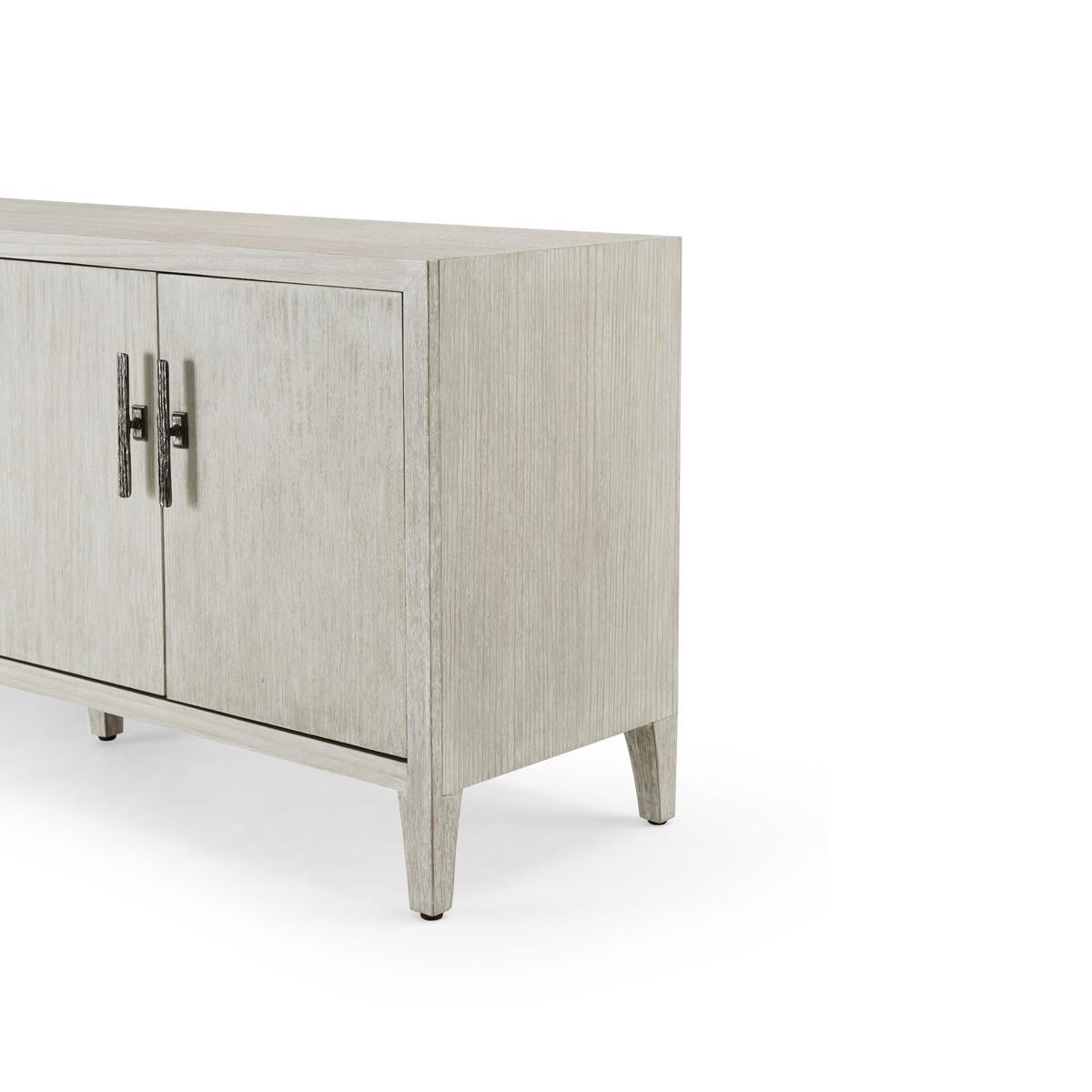 Contemporary Modern Coastal Entertainment Cabinet For Sale