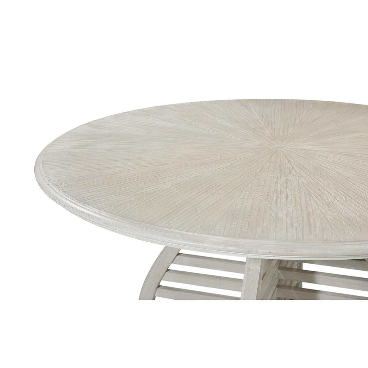 Contemporary Modern Coastal Extending Dining Table For Sale