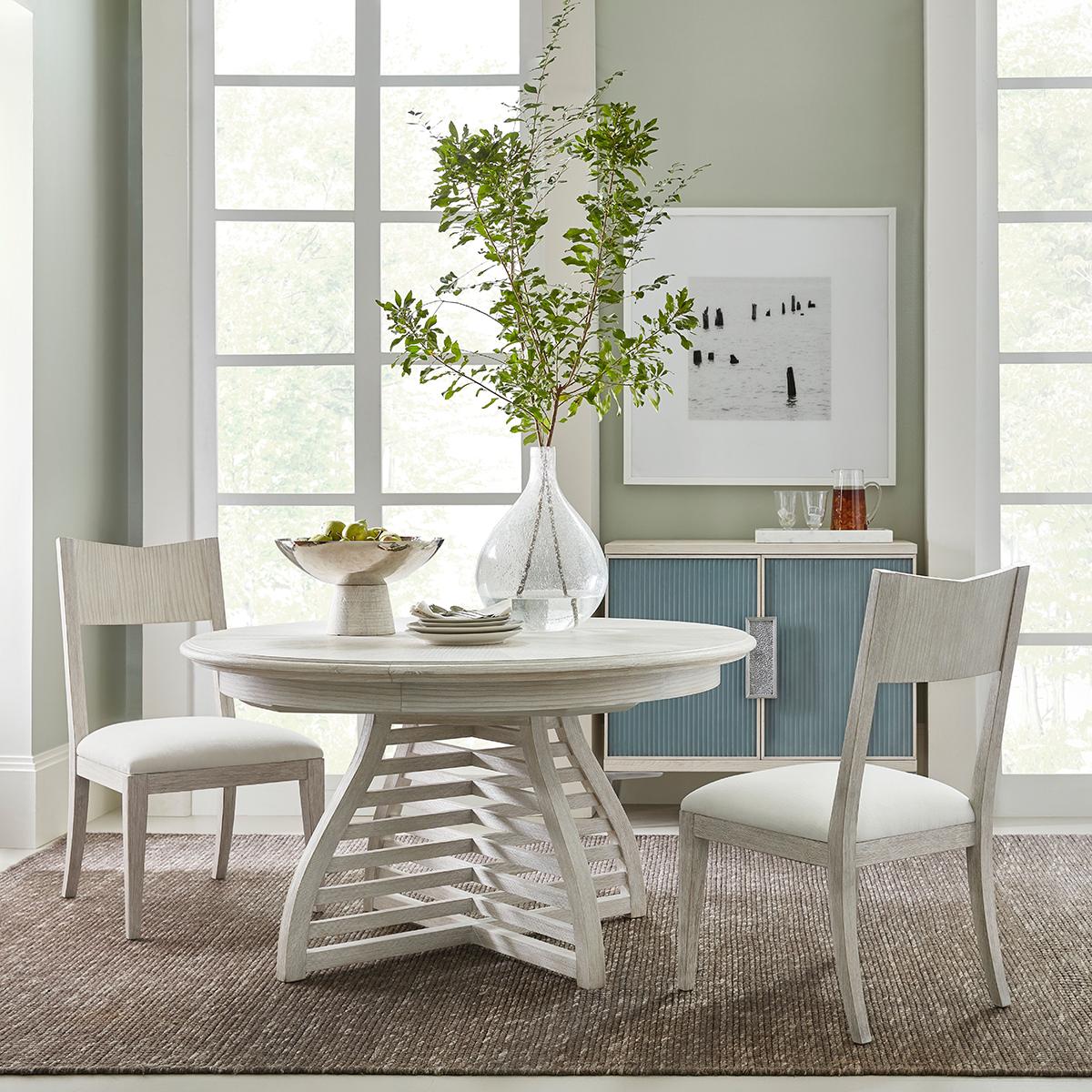 Wood Modern Coastal Extending Dining Table For Sale