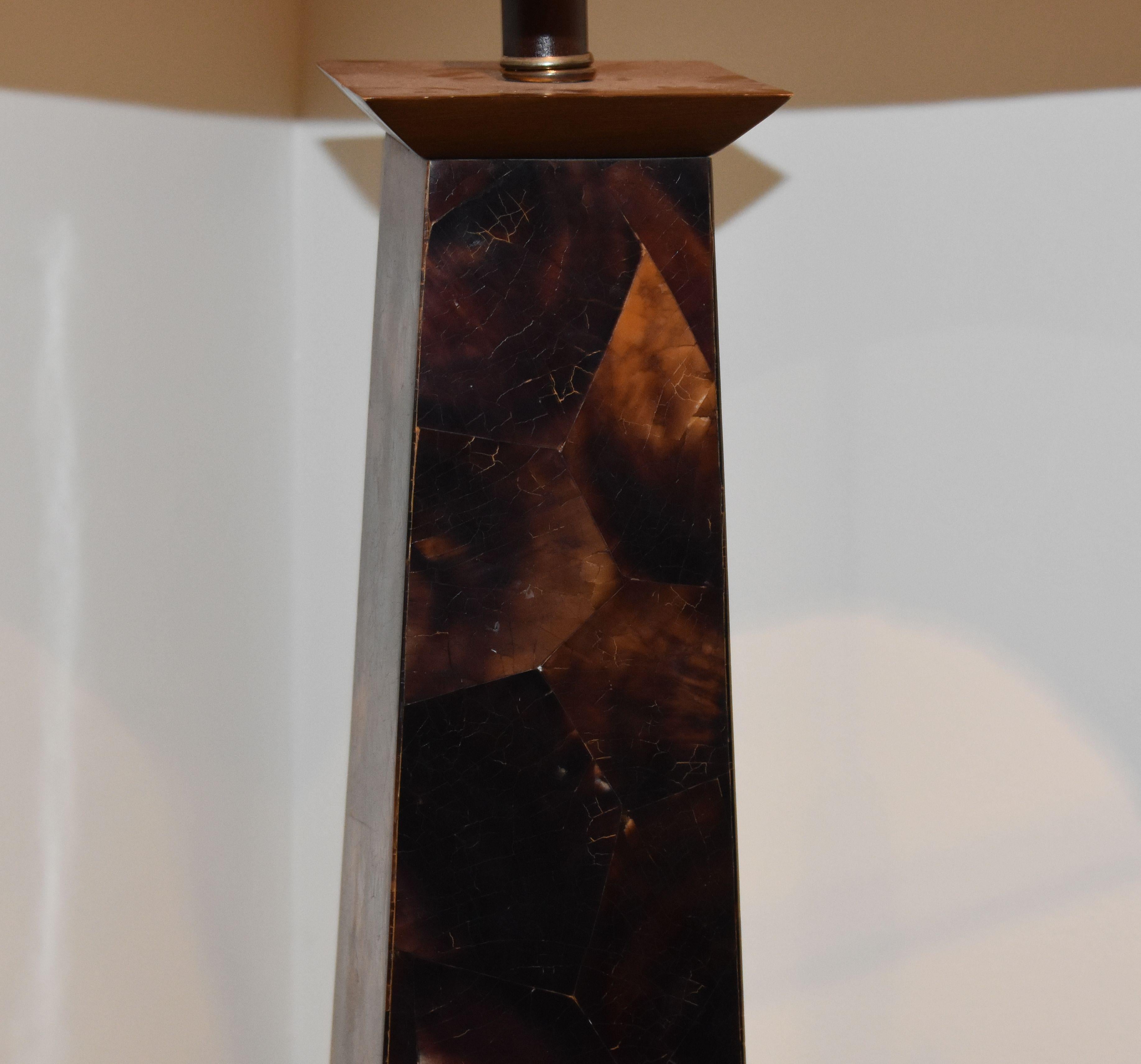 American Modern Coconut Shell Inlay Floor Lamp For Sale