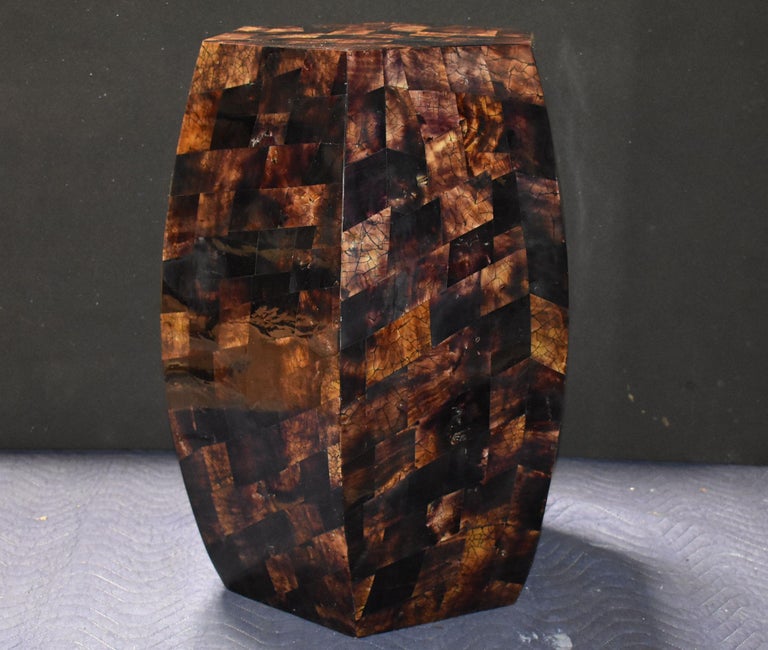 Modern Coconut Shell Inlay Side Table For Sale at 1stdibs