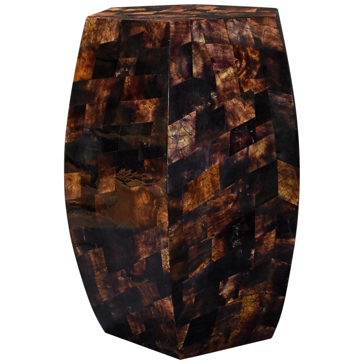 Modern Coconut Shell Inlay Side Table